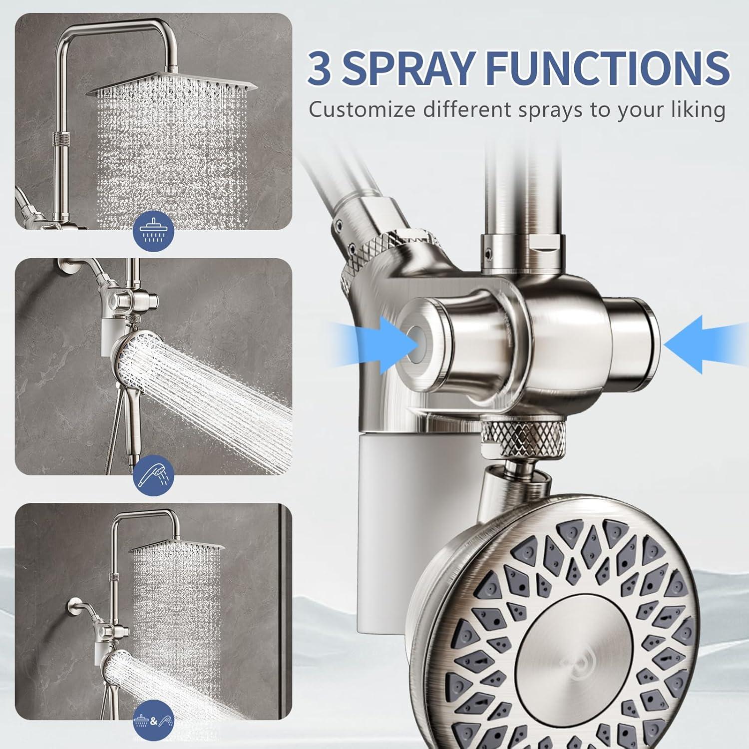 Cabezal de Ducha Filtrada SINGSUO 10" con Mango Doble y Filtro