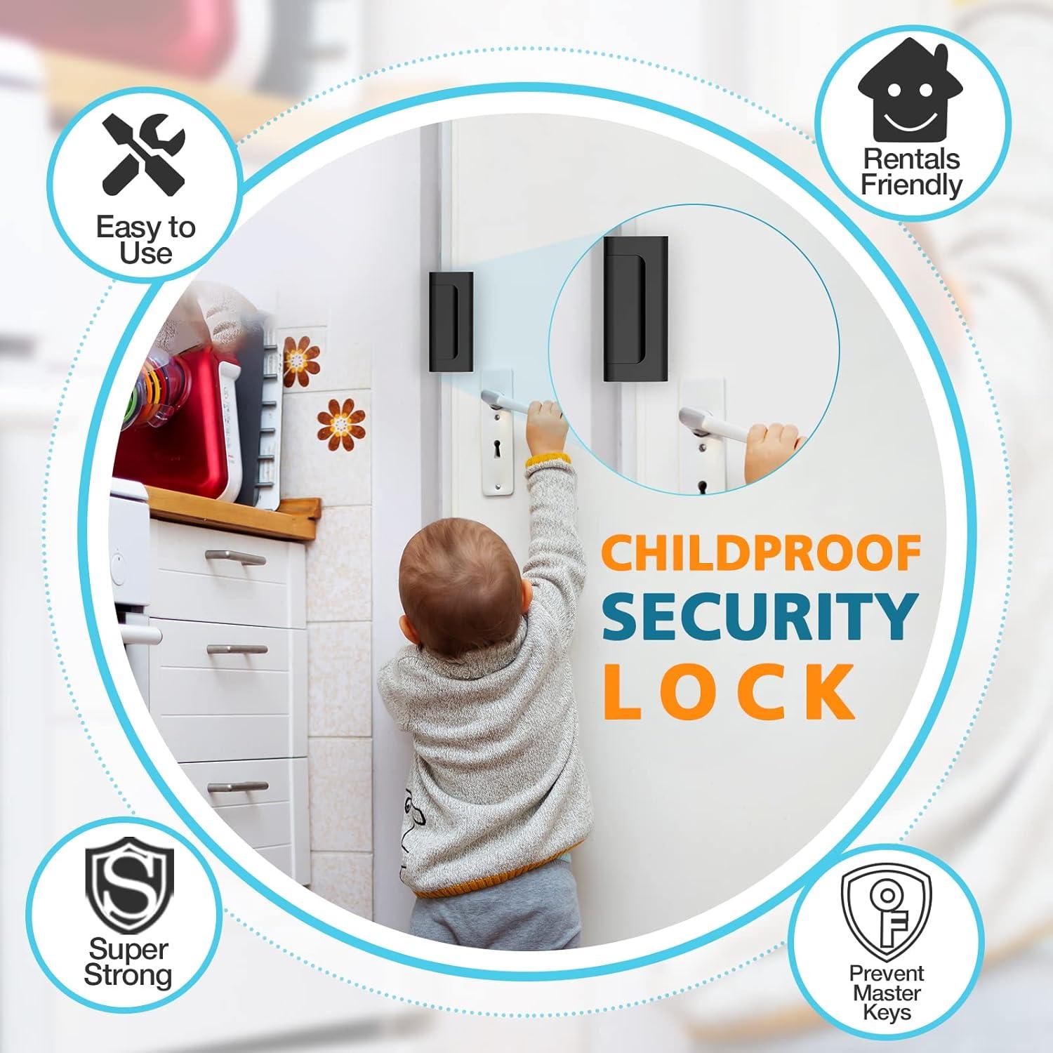 Cerradura de Refuerzo de Seguridad WINONLY U95278 Negra 7.62 cm