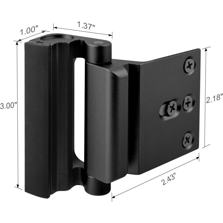 Cerradura de Refuerzo de Seguridad WINONLY U95278 Negra 7.62 cm