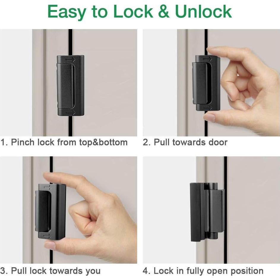 Cerradura de Refuerzo de Seguridad WINONLY U95278 Negra 7.62 cm