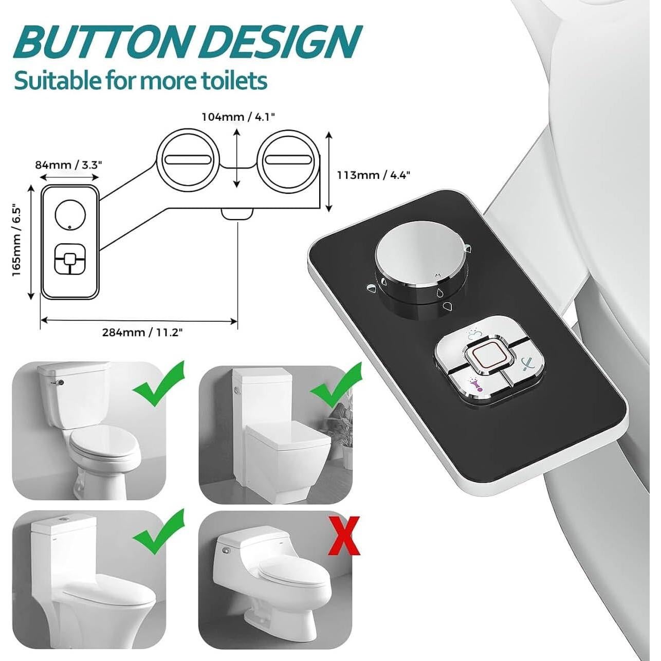 Accesorio de Bidet SAMODRA No Eléctrico Doble Boquilla Negro