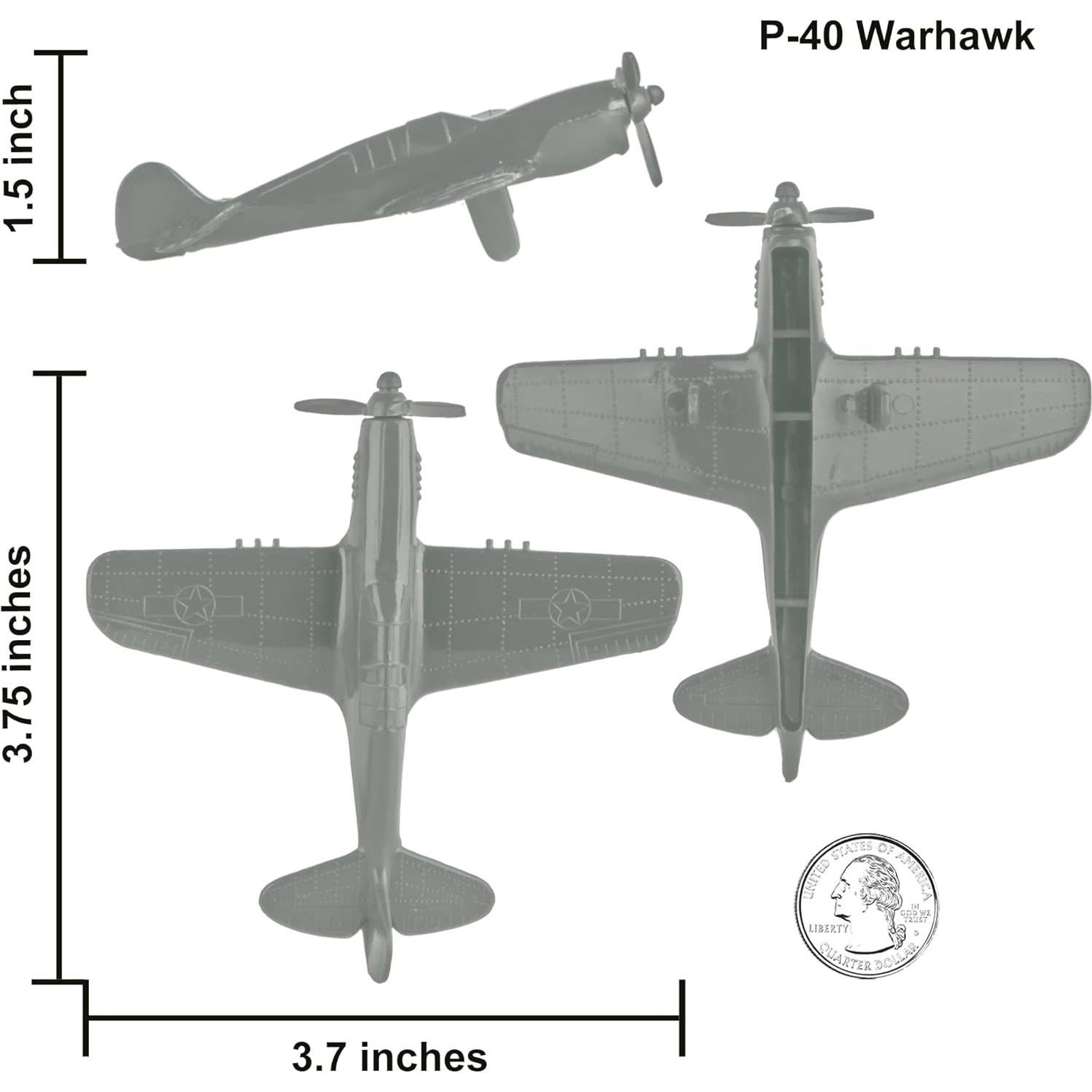 Aviones de Combate TimMee WWII 9pzas Gris 1:100