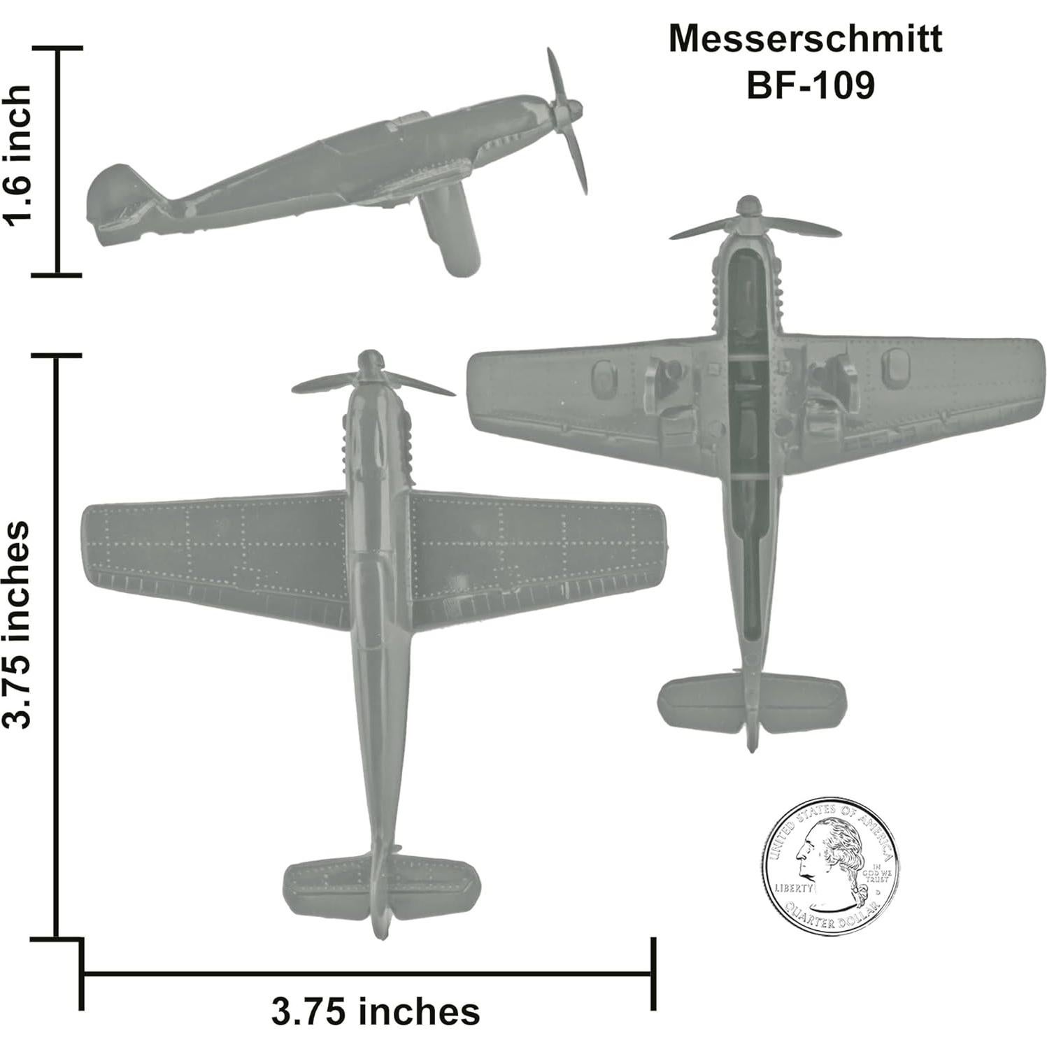 Aviones de Combate TimMee WWII 9pzas Gris 1:100