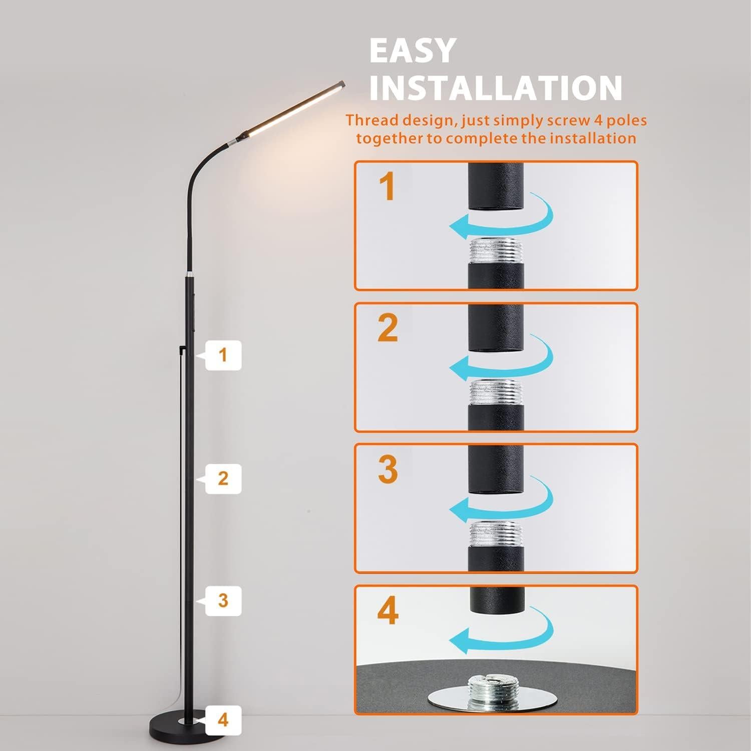Lámpara de Pie LED Xxean D302 18W Regulable 70 cm Control Remoto