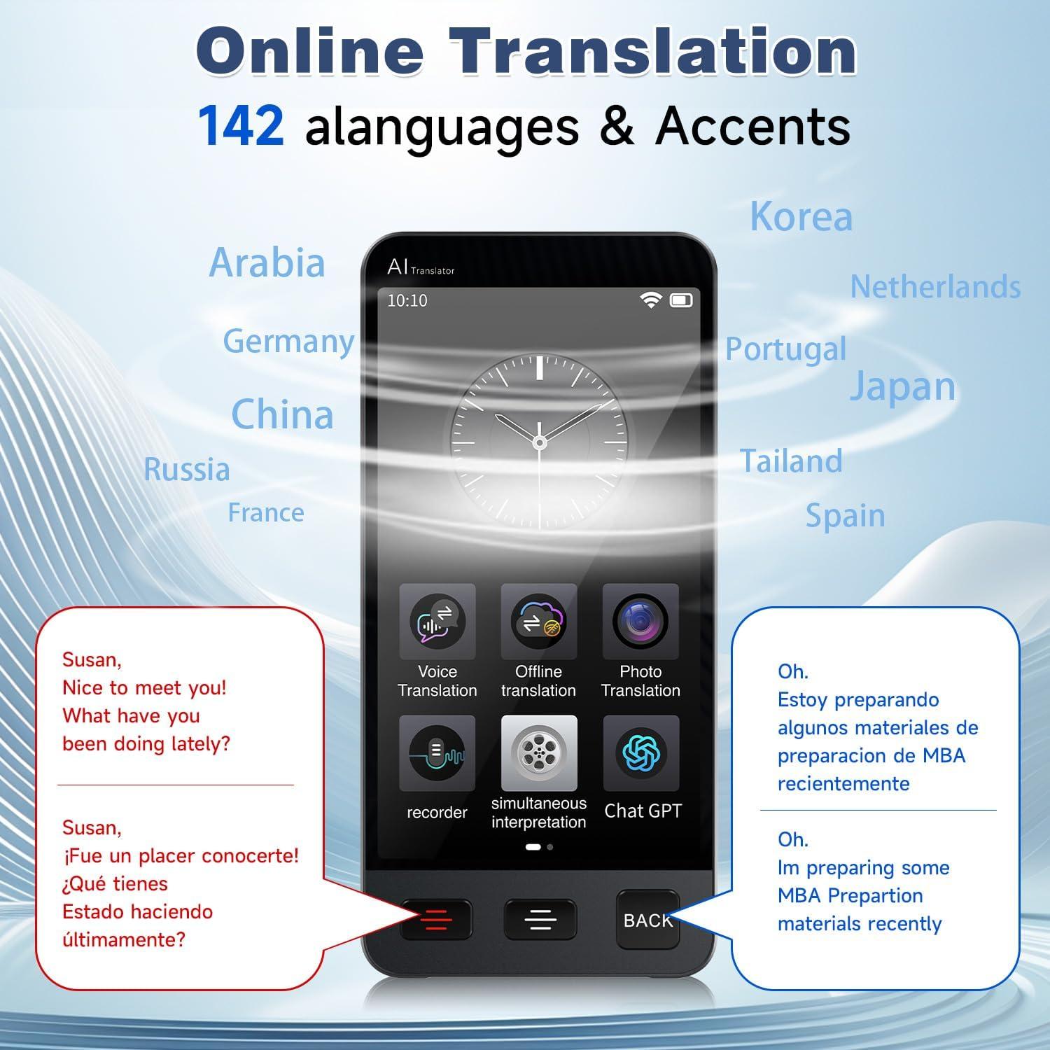 Traductor de Idiomas M80 Pro - Traducción Instantánea 142 Idiomas