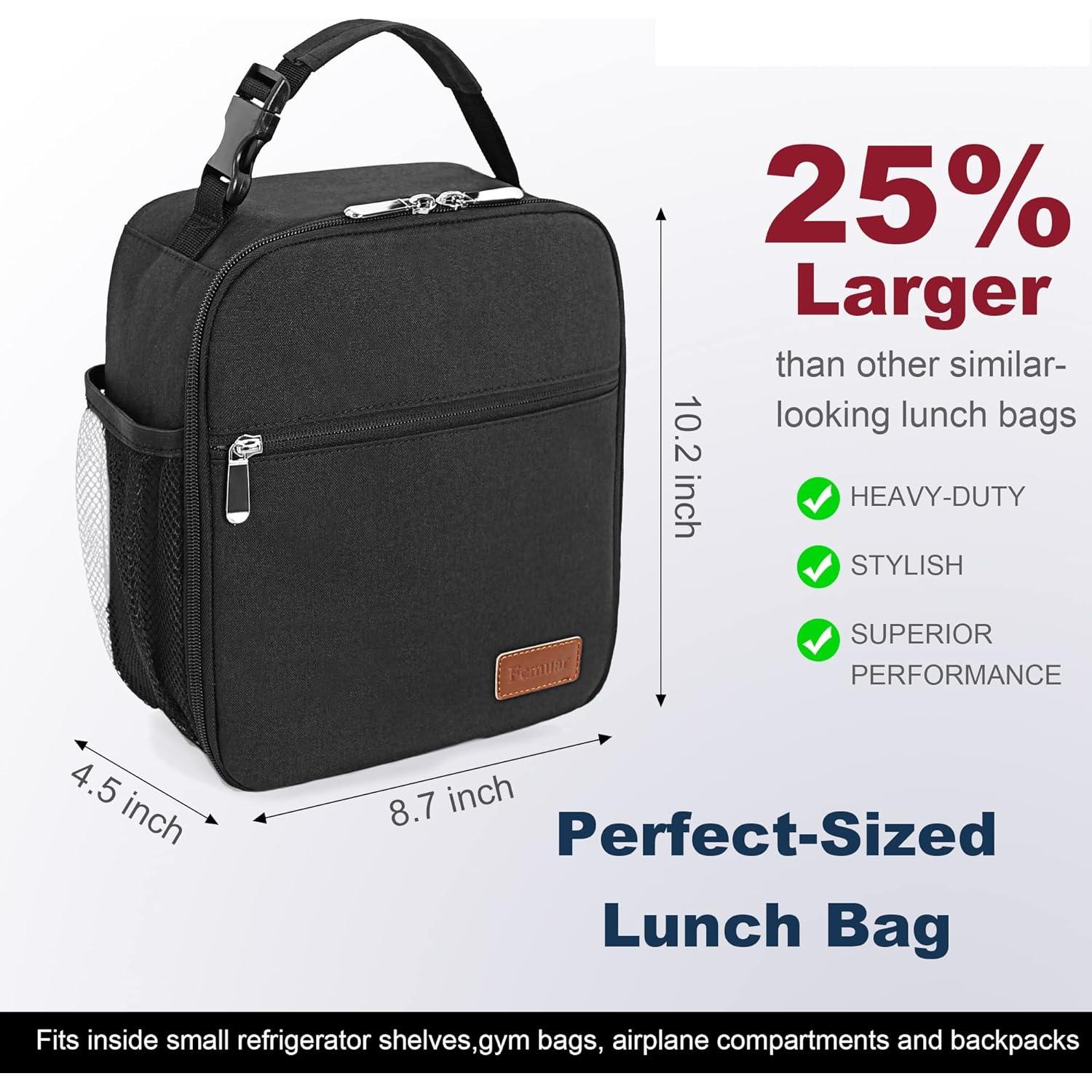 Caja de Almuerzo Femuar Negra 6.8L Reutilizable para Oficina