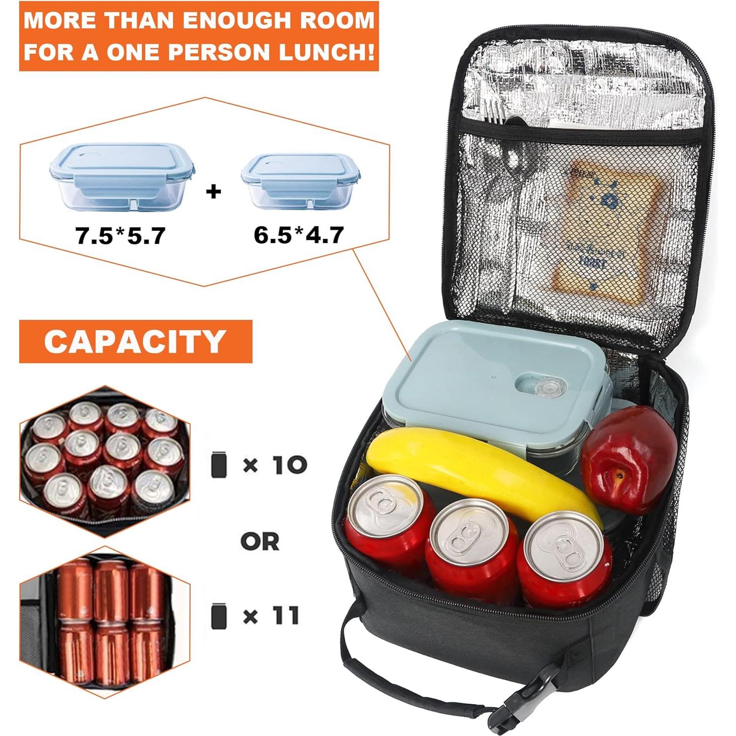 Caja de Almuerzo Femuar Negra 6.8L Reutilizable para Oficina