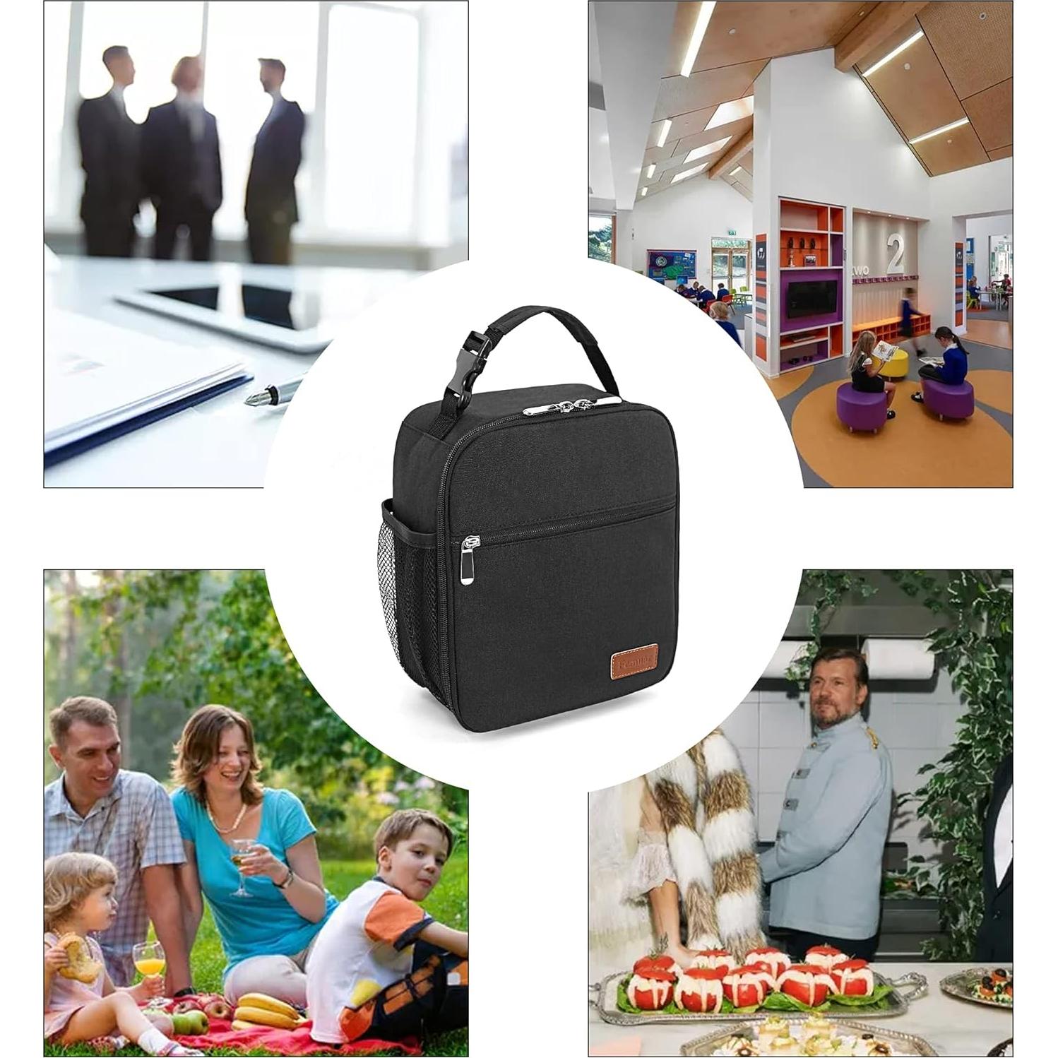 Caja de Almuerzo Femuar Negra 6.8L Reutilizable para Oficina