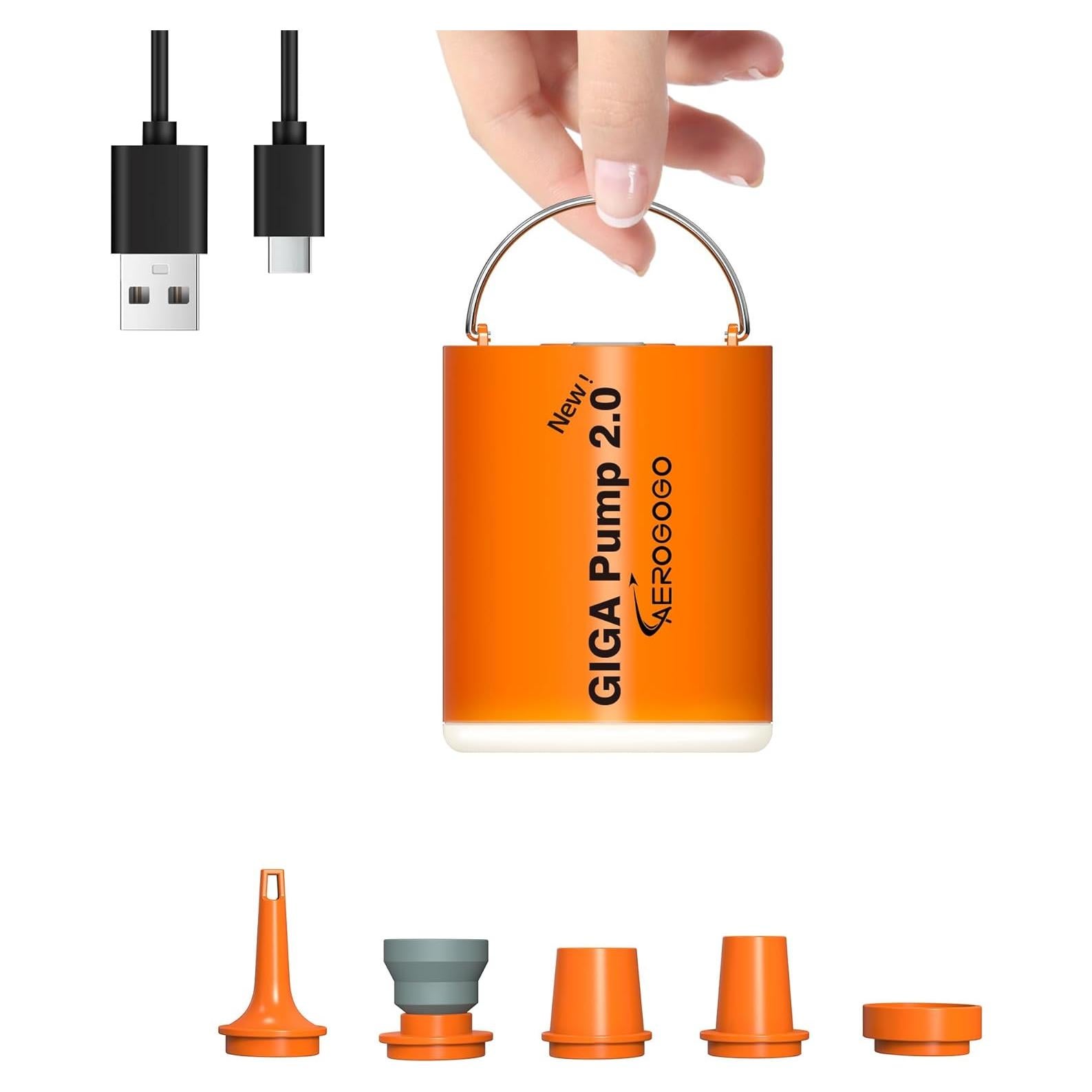 Bomba de Aire Eléctrica GIGA PUMP 2.0 1300mAh 5 Boquillas