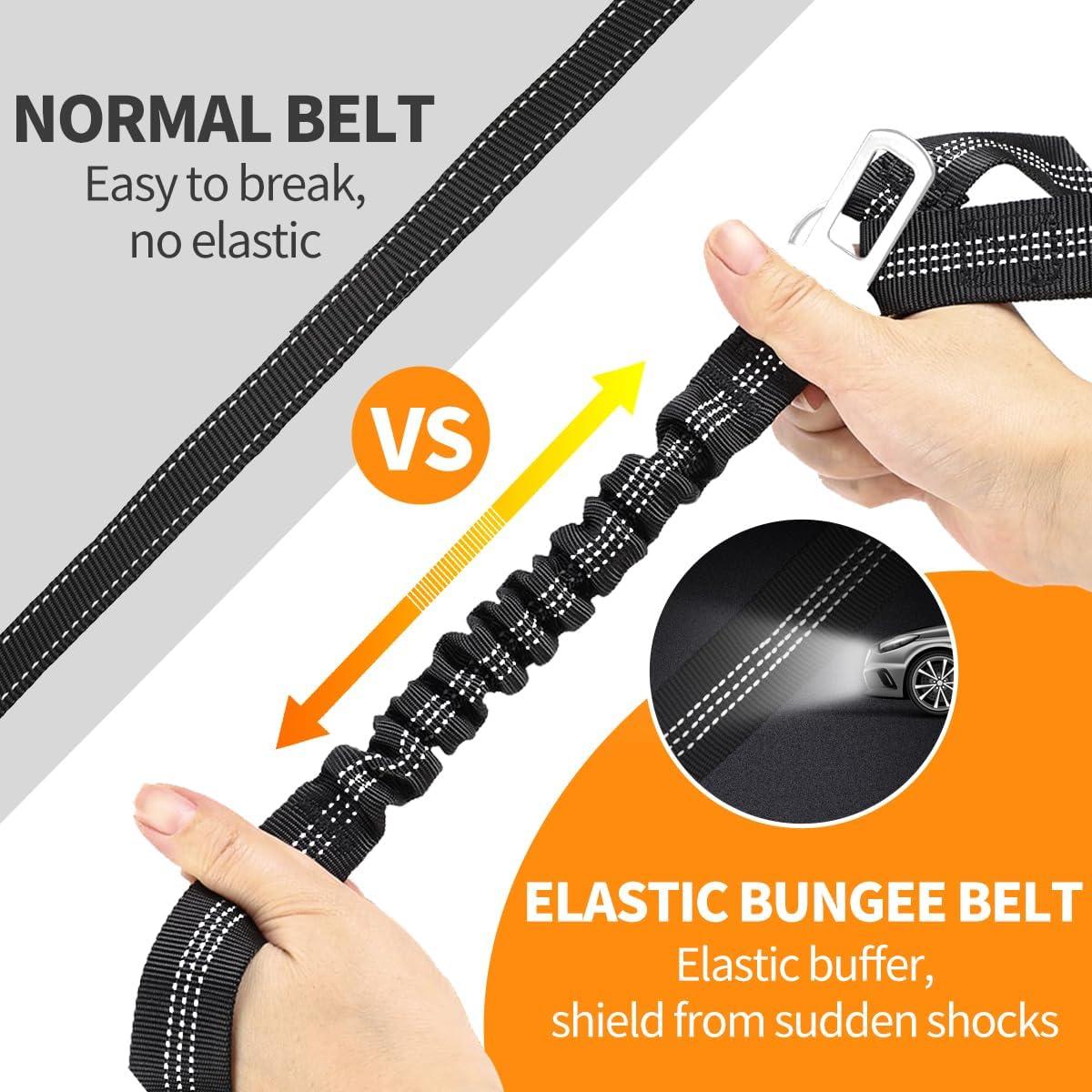 Juego de 3 cinturones de seguridad para perros PAERCUTE - Ajustables y retráctiles