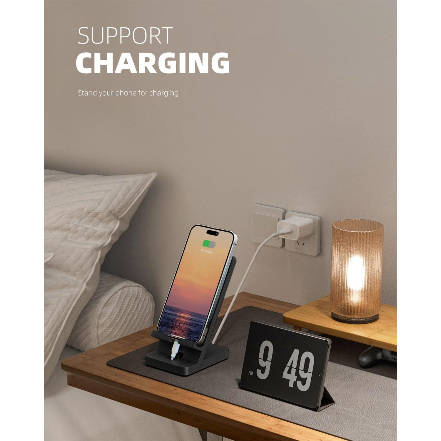 Soporte para teléfono móvil T TARANTO negro portátil