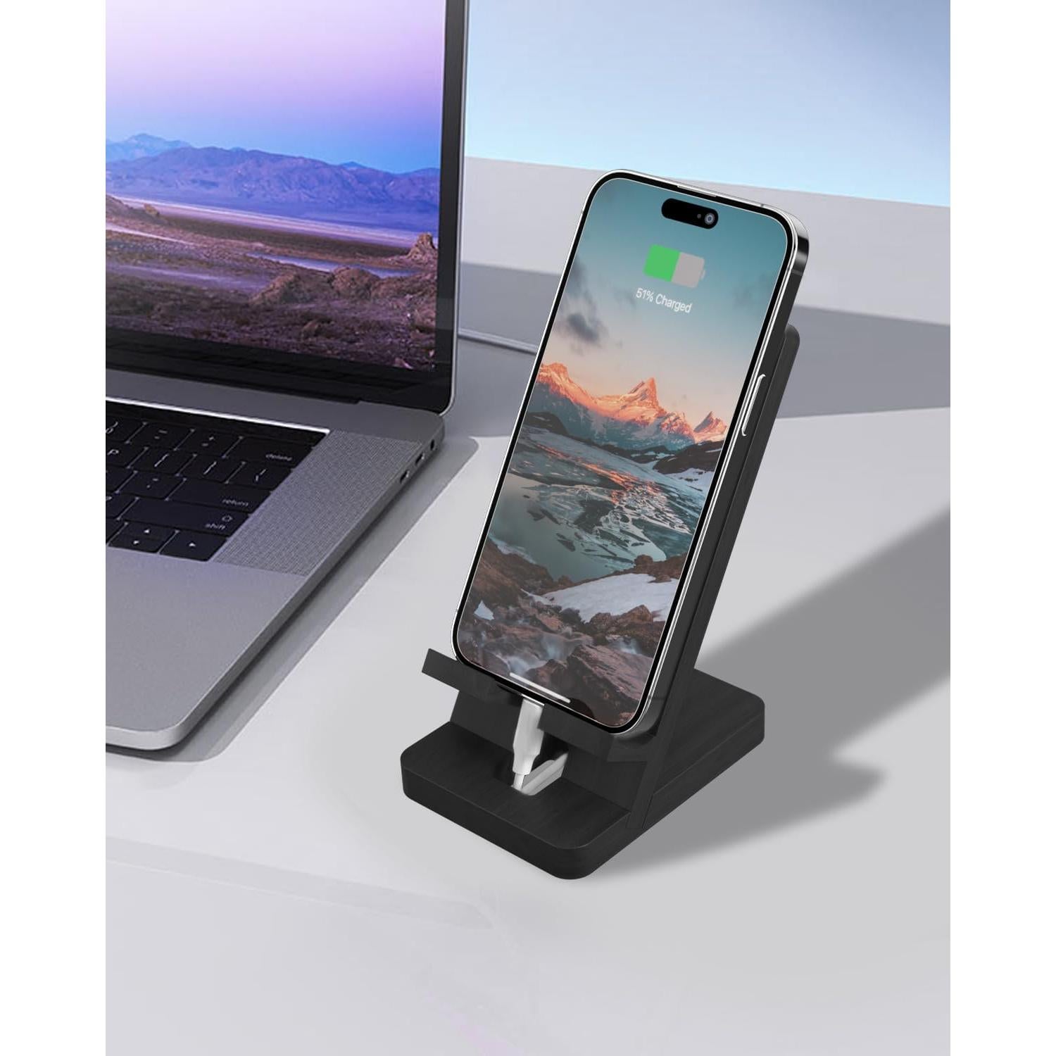 Soporte para teléfono móvil T TARANTO negro portátil