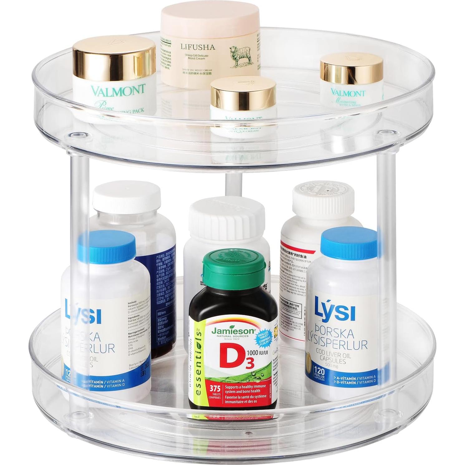 Organizador Giratorio Amolliar 2 Niveles 27.94 cm Blanco