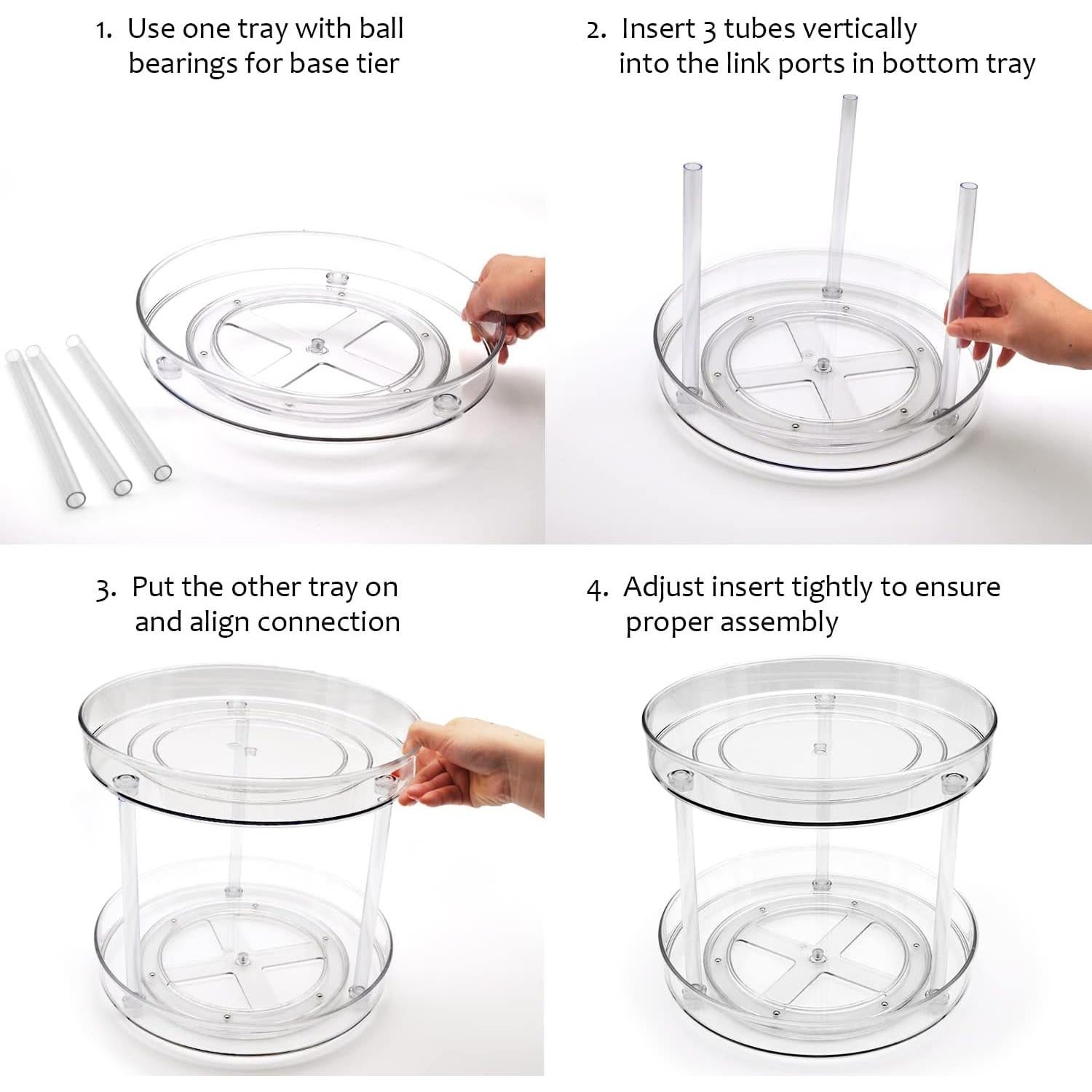 Organizador Giratorio Amolliar 2 Niveles 27.94 cm Blanco