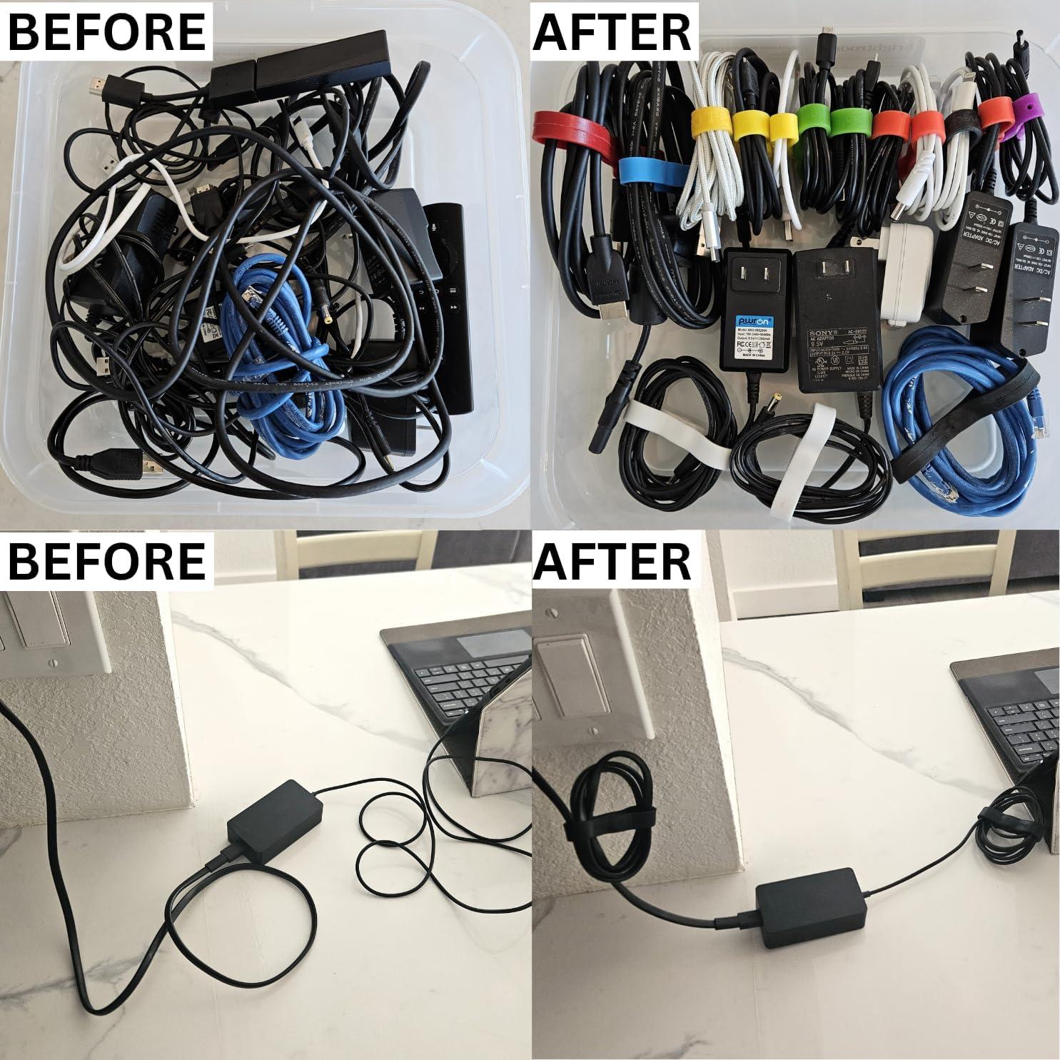 Organizador de Cables Magnético GoCJ | Paquete de 6 | Silicona