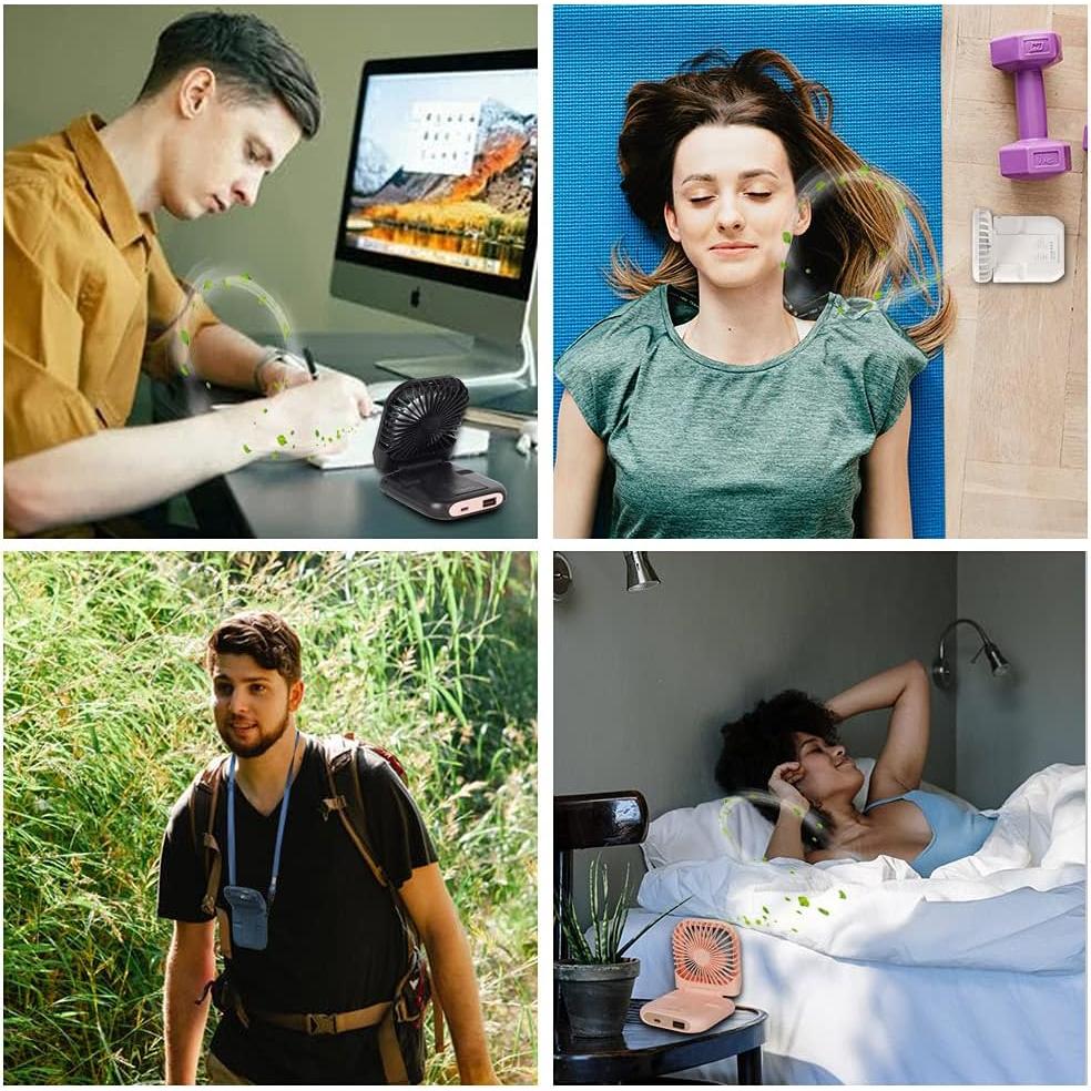 Ventilador Mini Portátil FADACHY 5 en 1 Recargable USB Negro