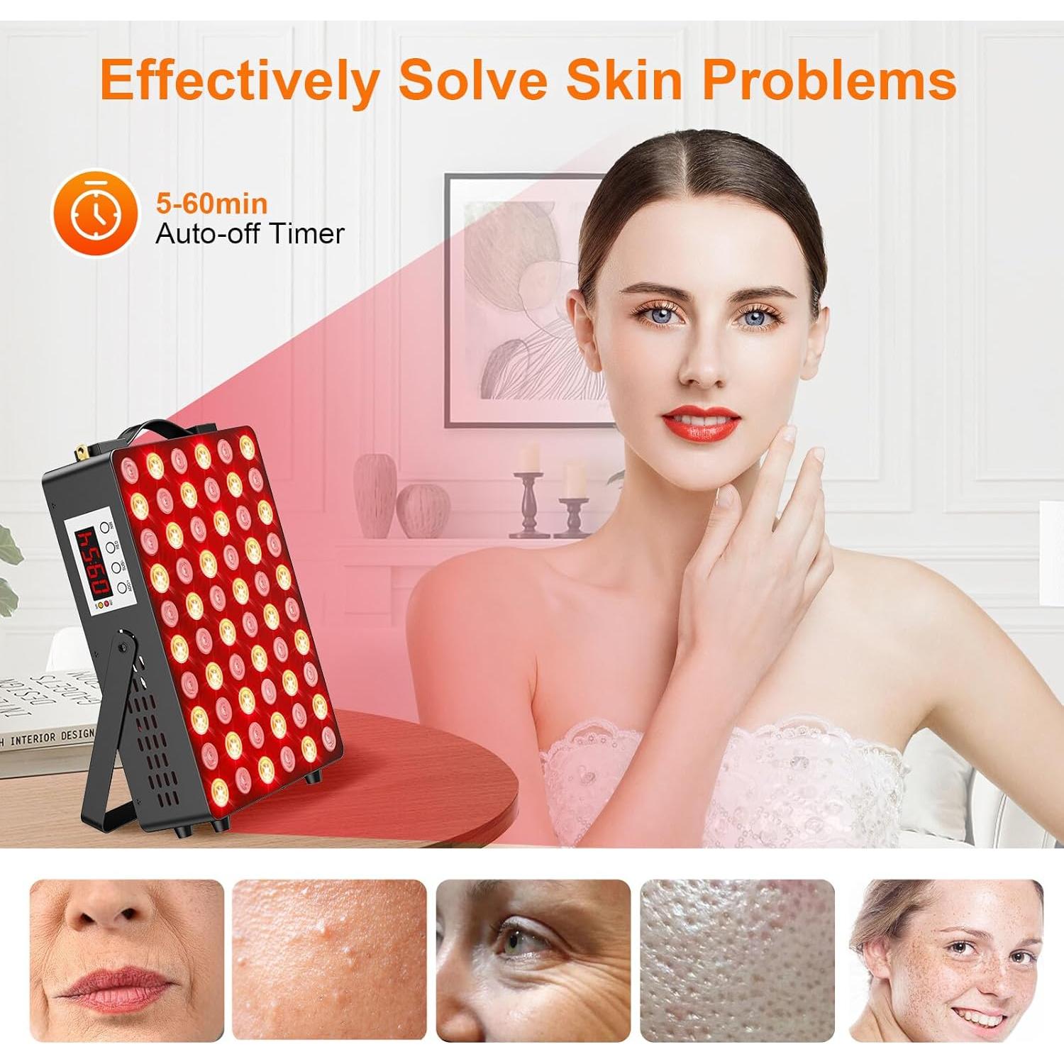 Terapia de Luz Roja Tuohun 300W para Cara y Cuerpo 660nm 850nm