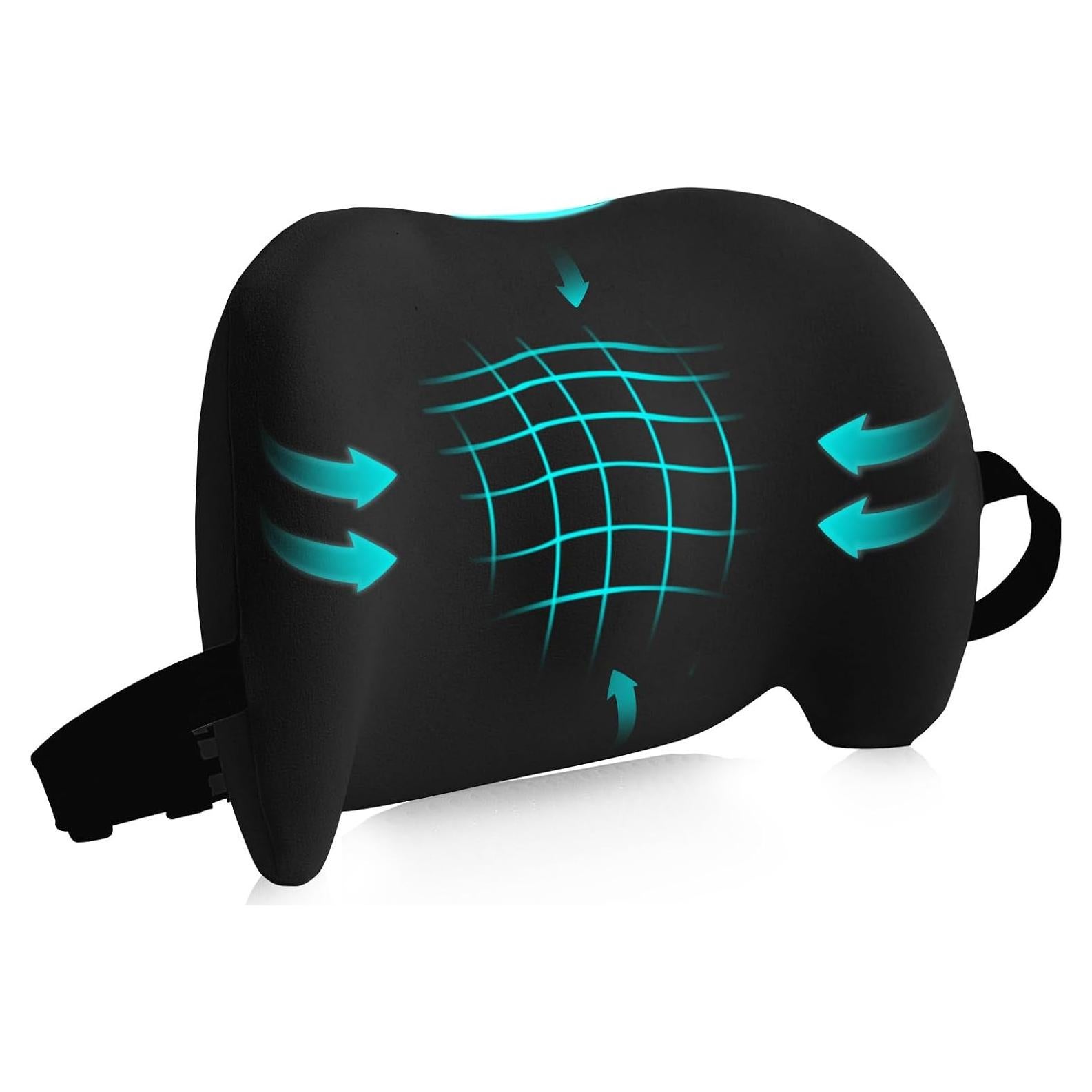 Almohada Lumbar Ergonómica BYMECOST Espuma Viscoelástica Negra