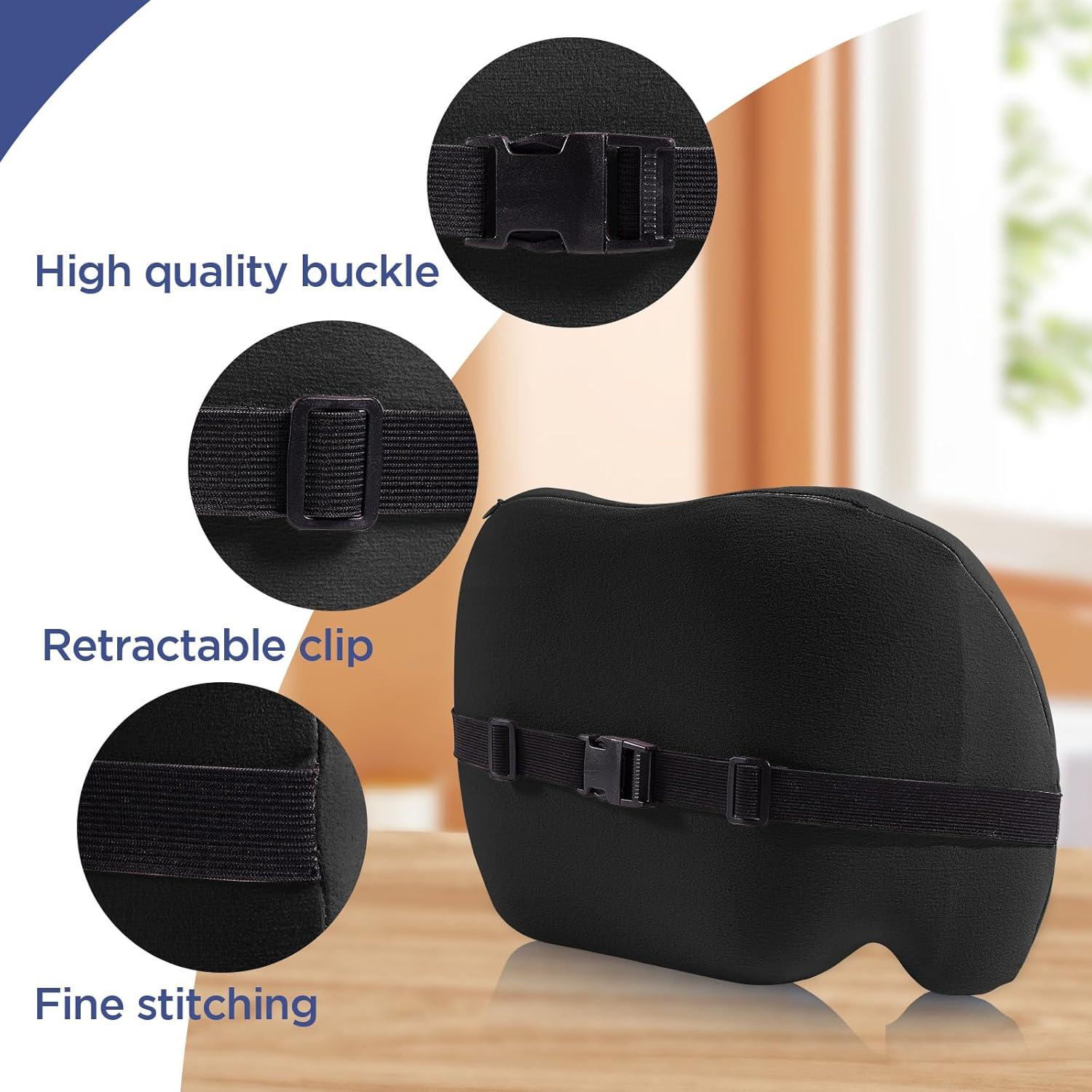 Almohada Lumbar Ergonómica BYMECOST Espuma Viscoelástica Negra