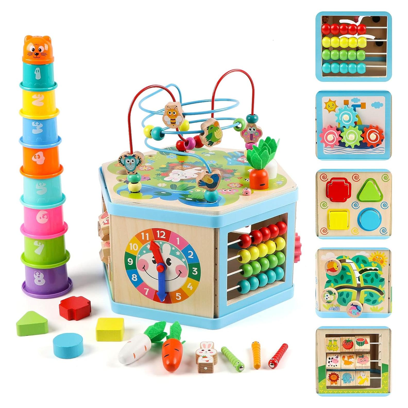 Cubo de Actividades de Madera Vomocent 1-3 Años Juguete Educativo