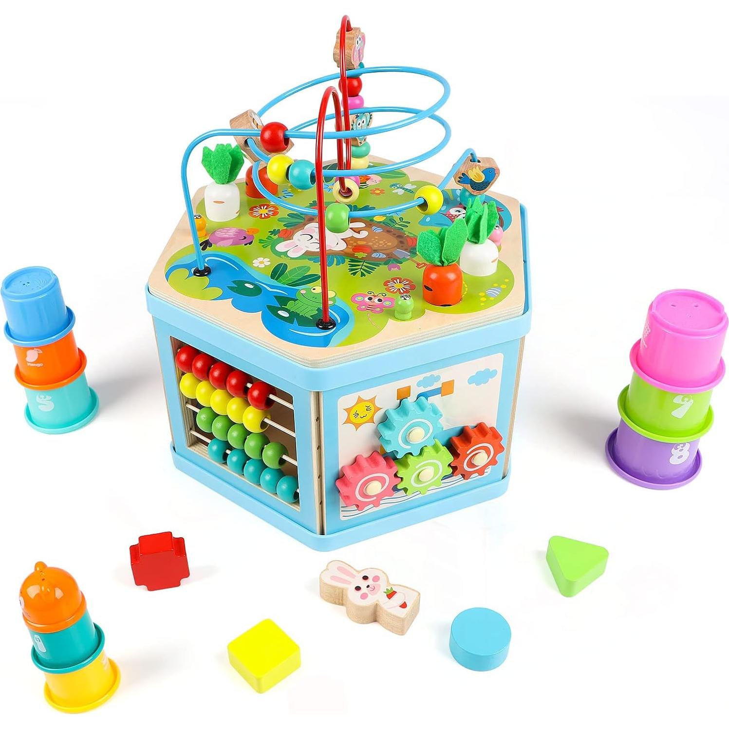 Cubo de Actividades de Madera Vomocent 1-3 Años Juguete Educativo