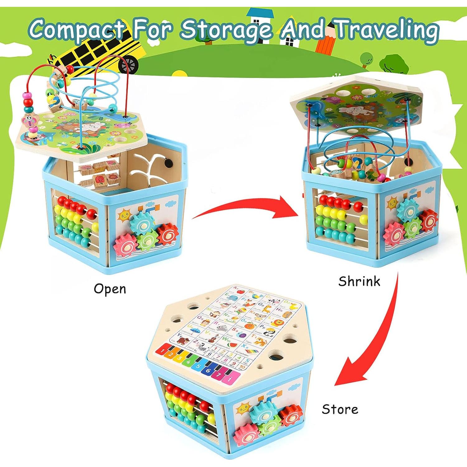 Cubo de Actividades de Madera Vomocent 1-3 Años Juguete Educativo