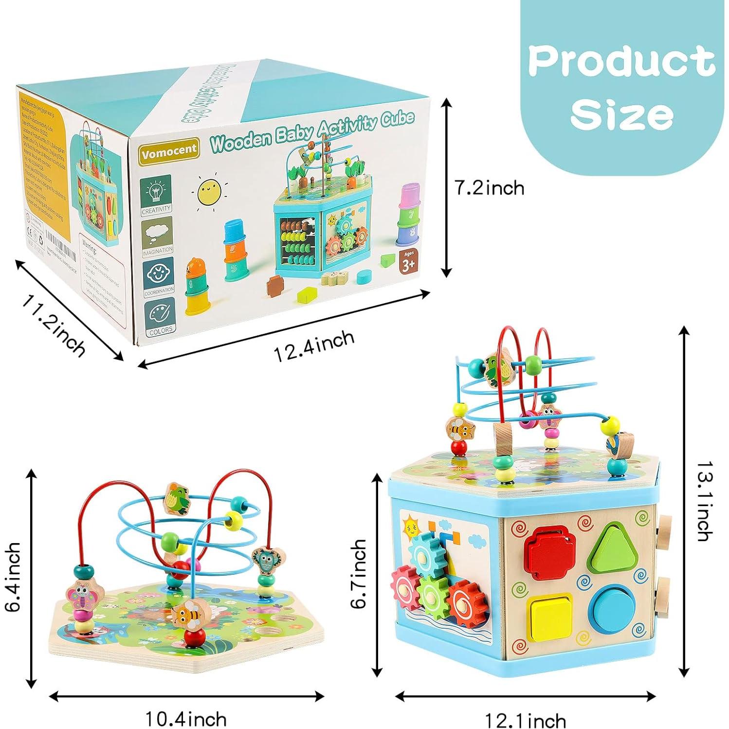 Cubo de Actividades de Madera Vomocent 1-3 Años Juguete Educativo