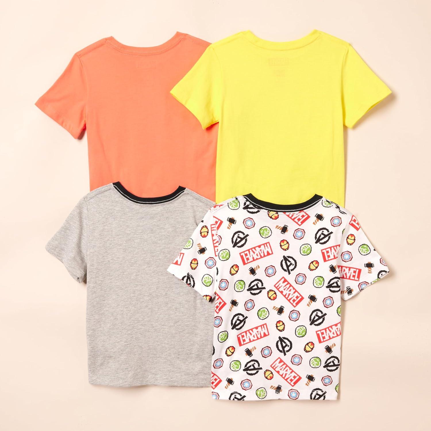 Camisetas de Manga Corta Amazon Essentials Niños Marvel 4 Pzs