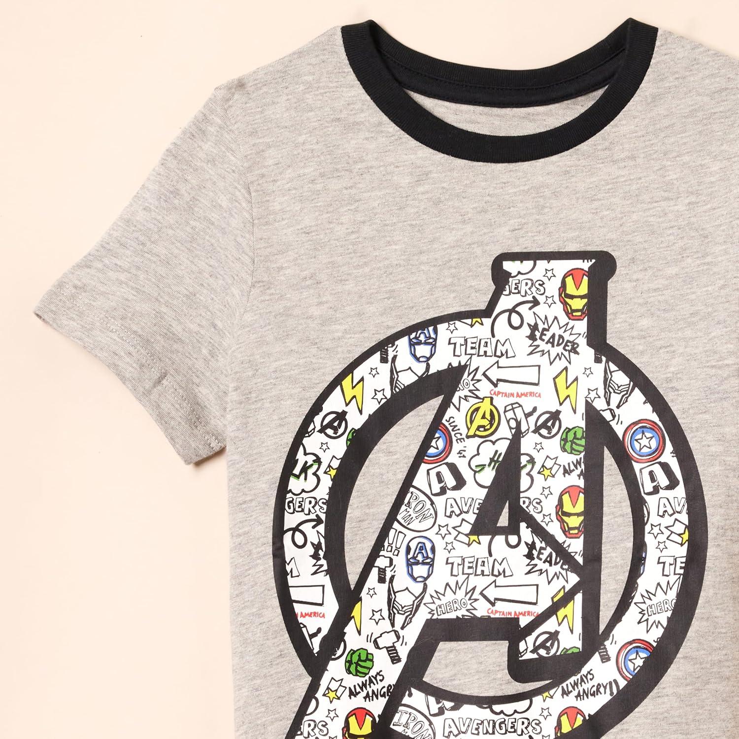 Camisetas de Manga Corta Amazon Essentials Niños Marvel 4 Pzs