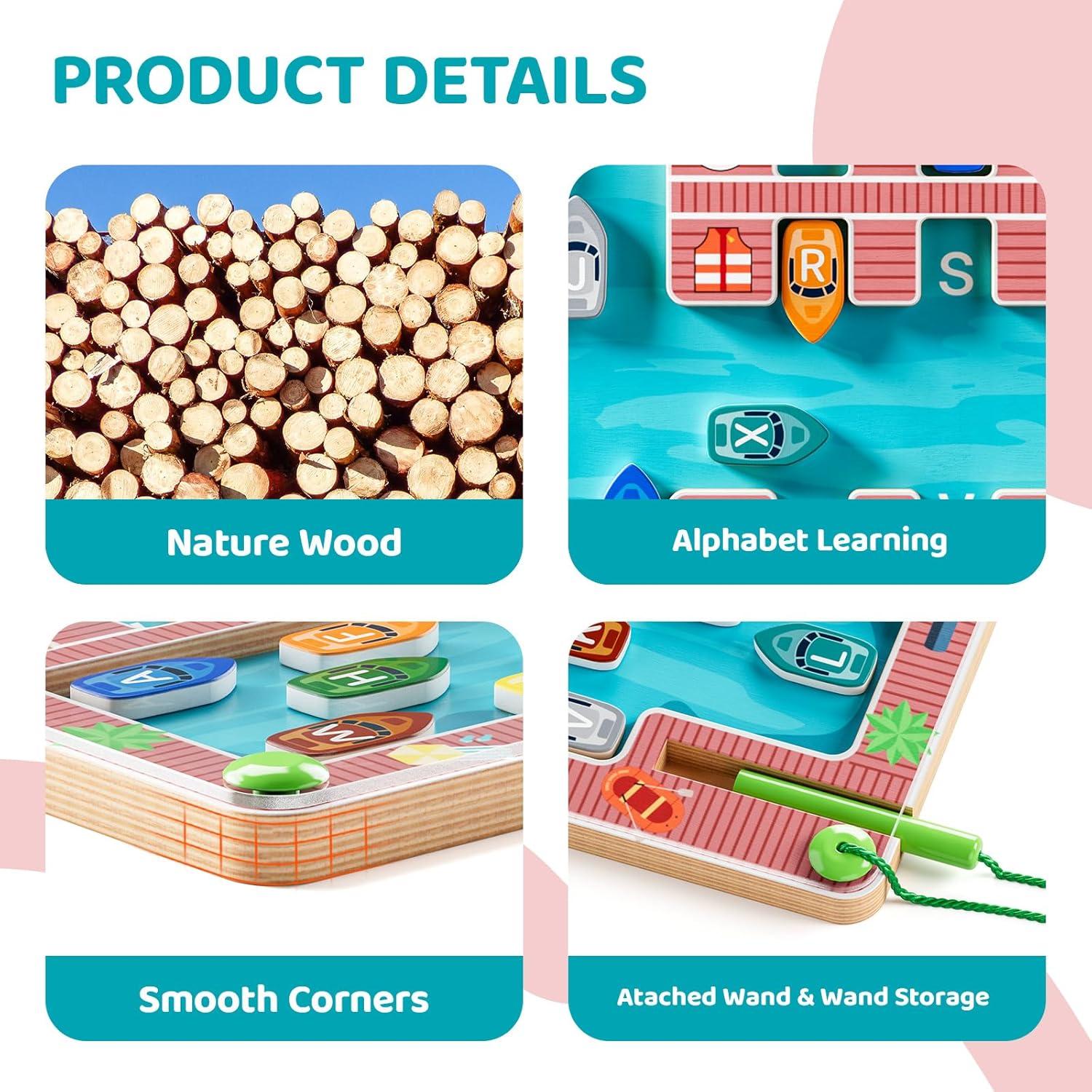 Rompecabezas Magnético Montessori QODOFLR 29.46 cm Letras