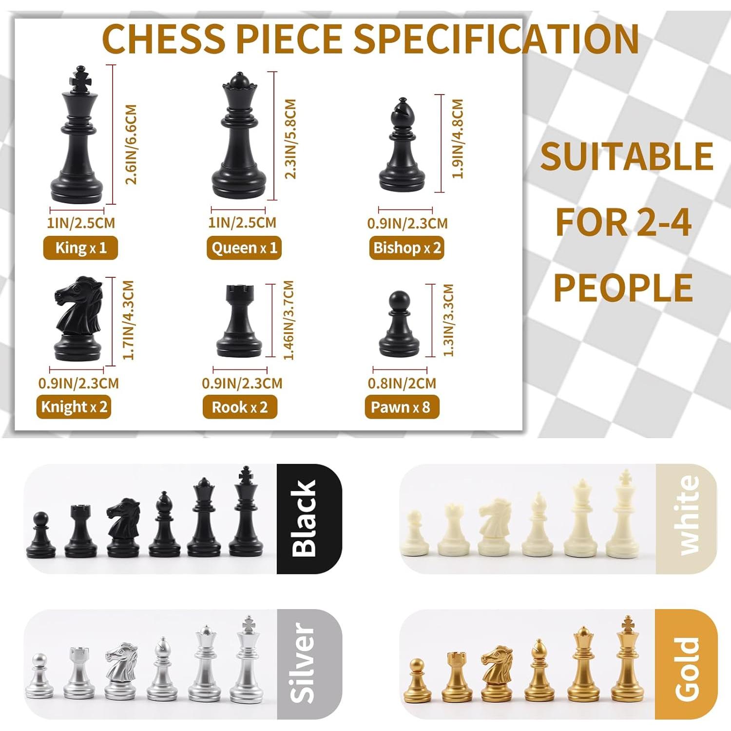 Juego de Ajedrez para 4 Jugadores Jyquorp Tablero Doble Cara