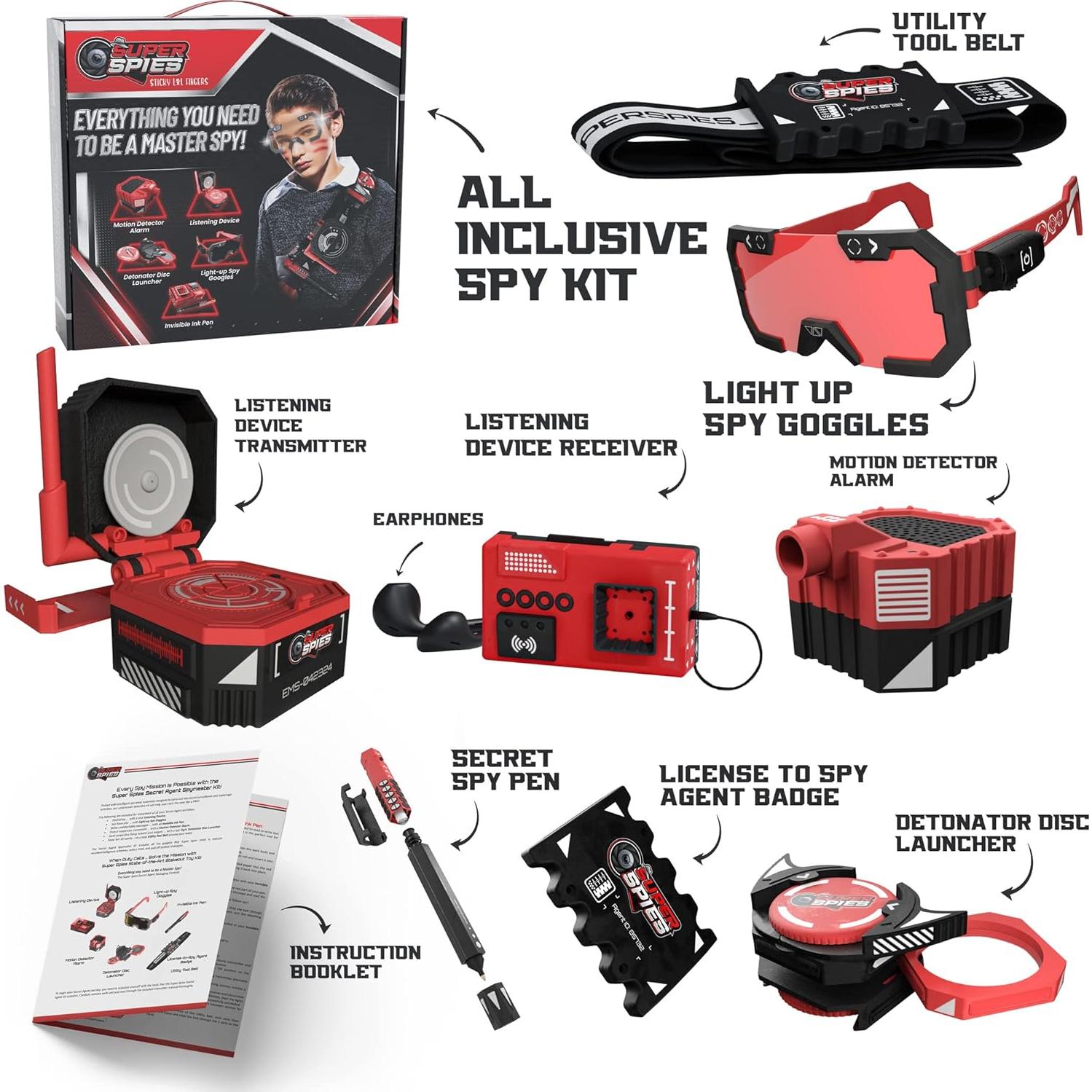 Kit Agente Secreto Sticky Lil Fingers - Juguete Ninja 6 Gadgets