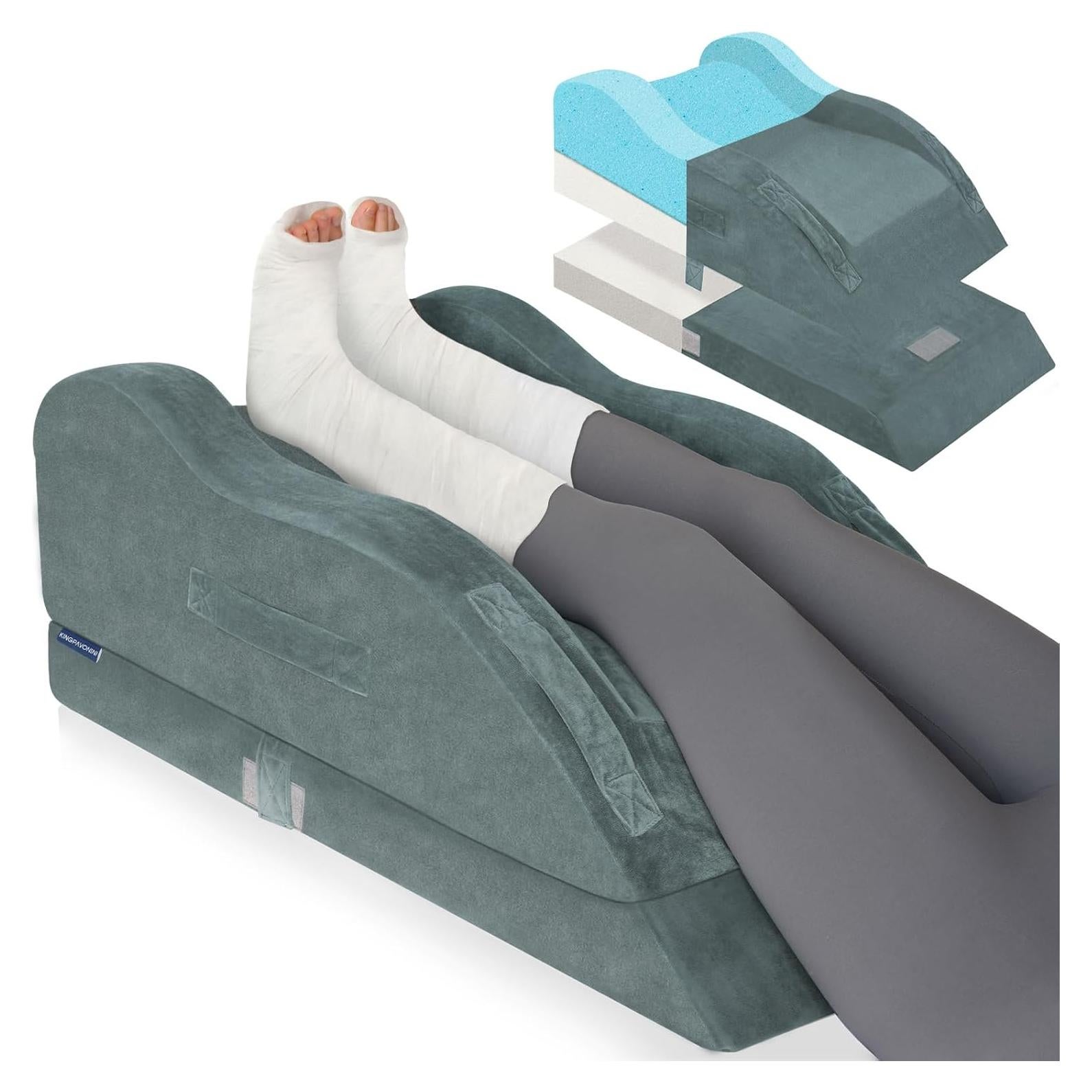 Almohada Elevadora de Piernas KingPavonini Doble Ajustable 18-25 cm