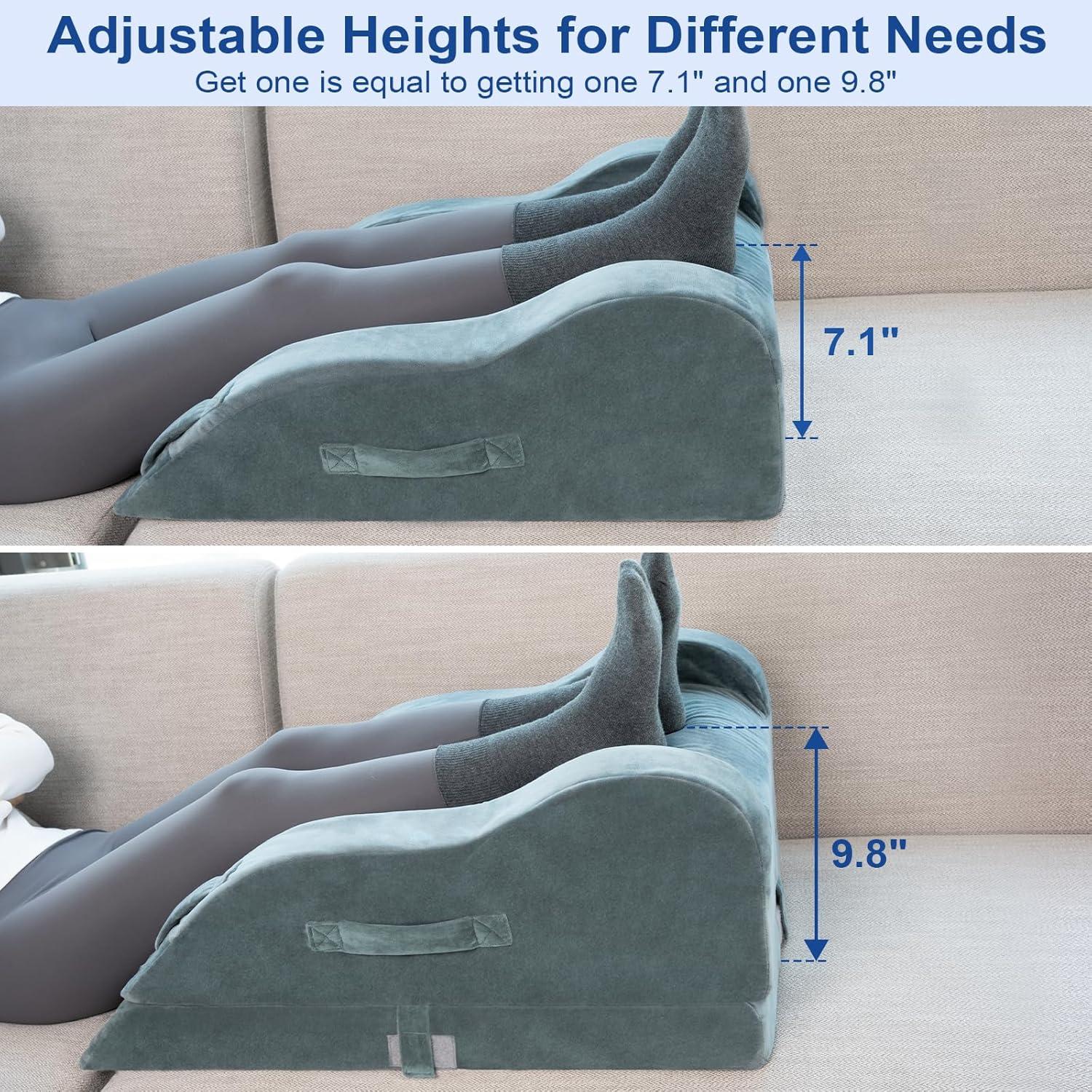 Almohada Elevadora de Piernas KingPavonini Doble Ajustable 18-25 cm