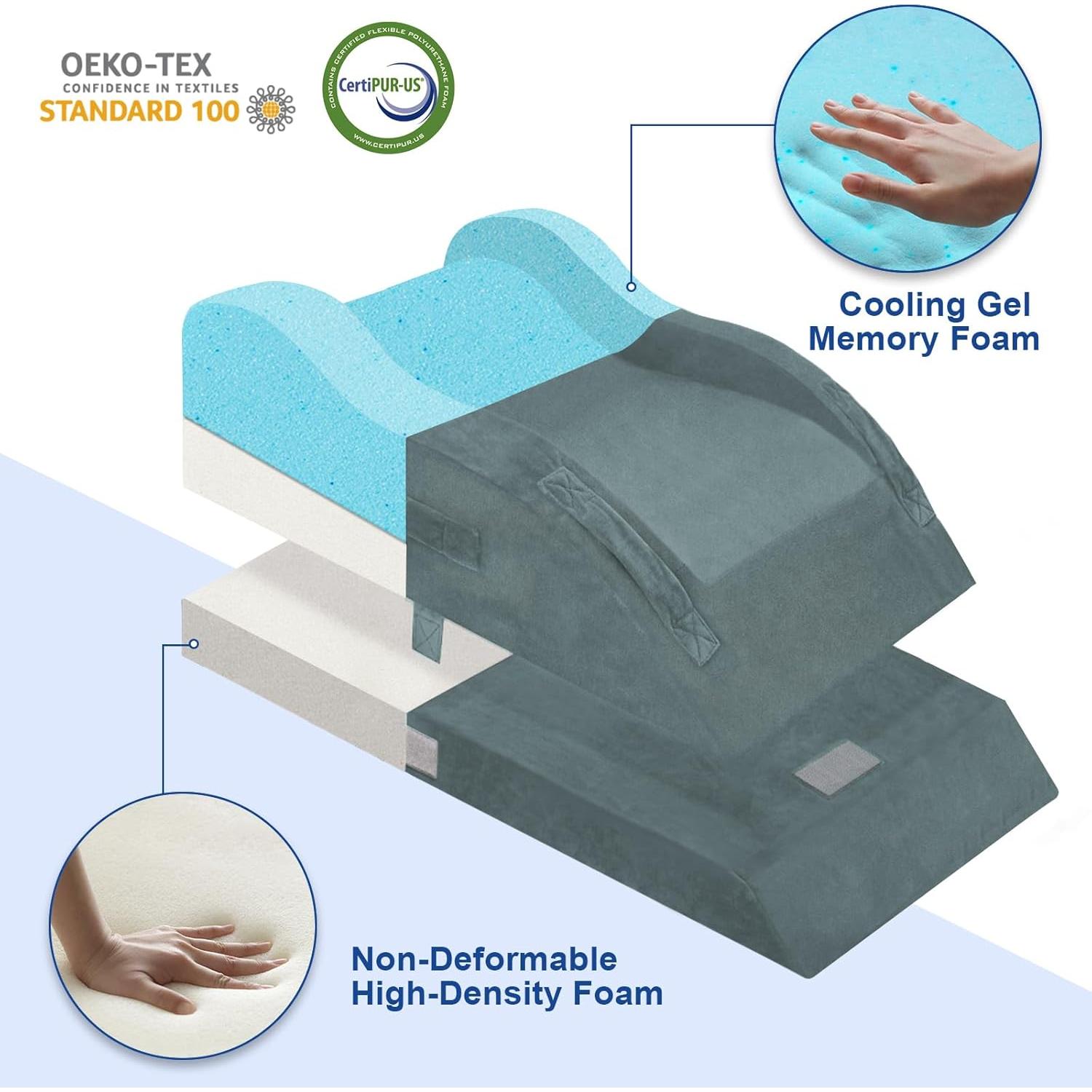 Almohada Elevadora de Piernas KingPavonini Doble Ajustable 18-25 cm