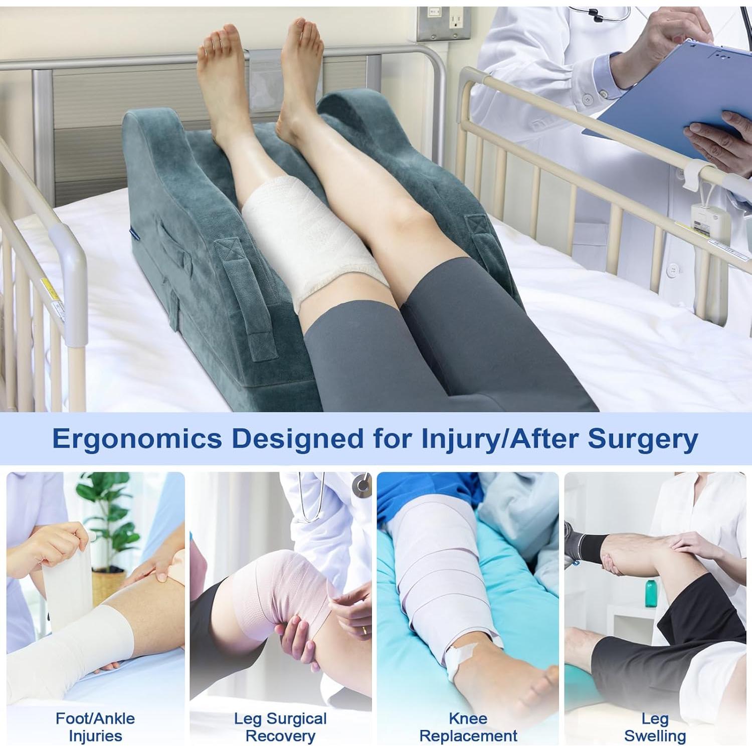 Almohada Elevadora de Piernas KingPavonini Doble Ajustable 18-25 cm