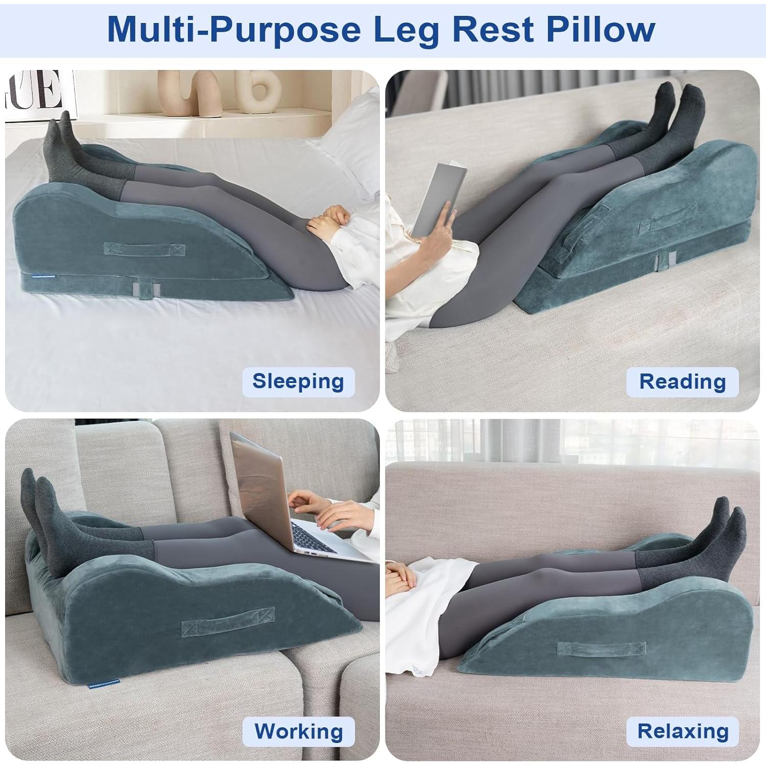 Almohada Elevadora de Piernas KingPavonini Doble Ajustable 18-25 cm