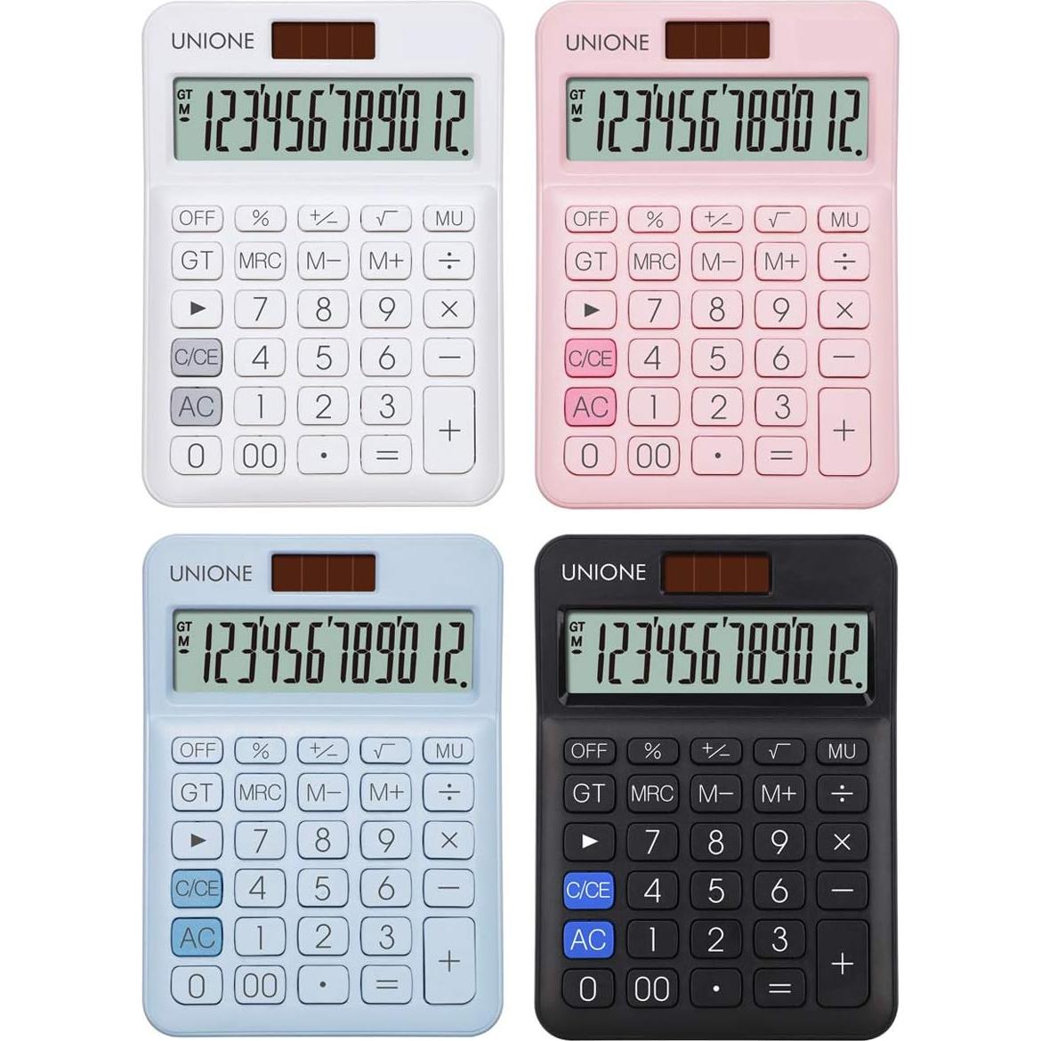 Calculadora UNIONE DC LCD 12 dígitos portátil azul
