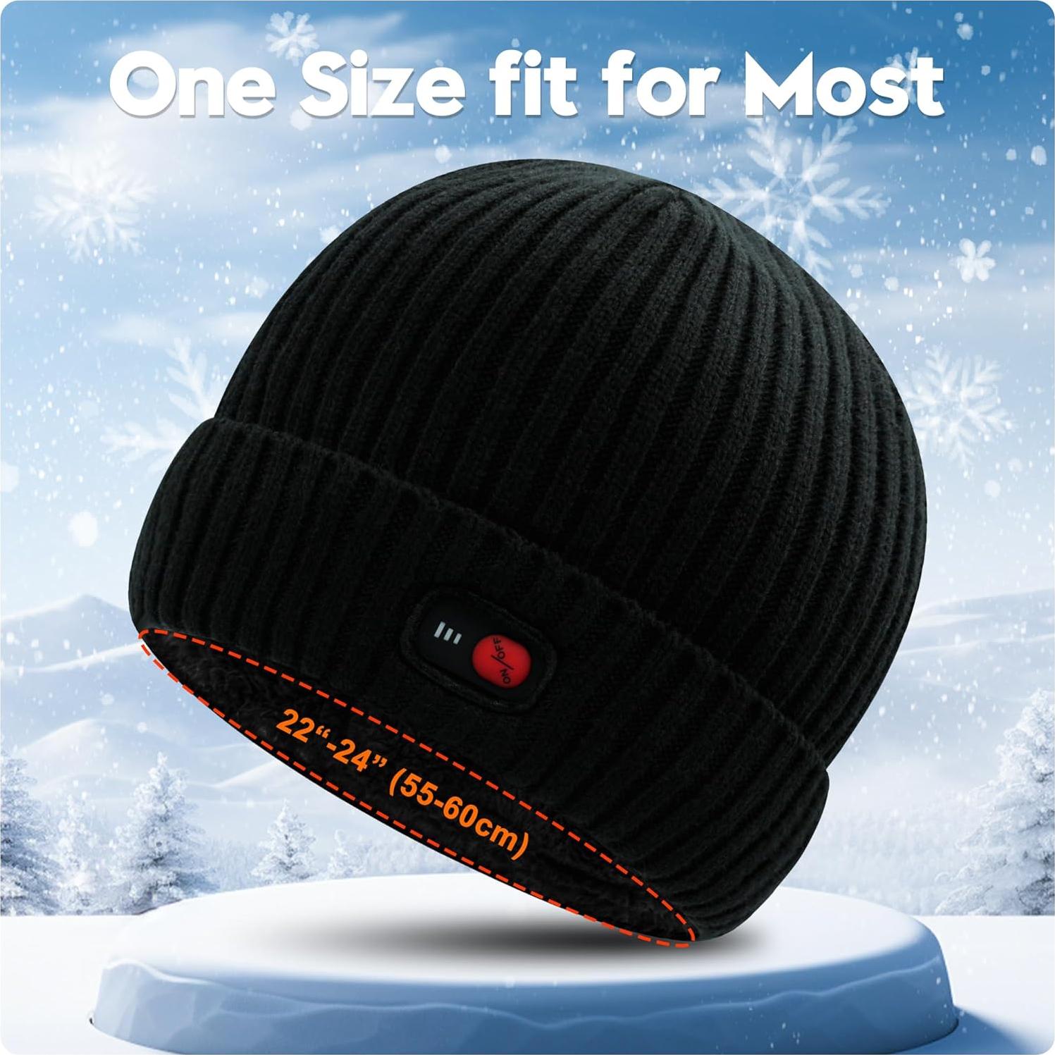 Gorro Beanie Calentado SVPRO Unisex con Batería Recargable