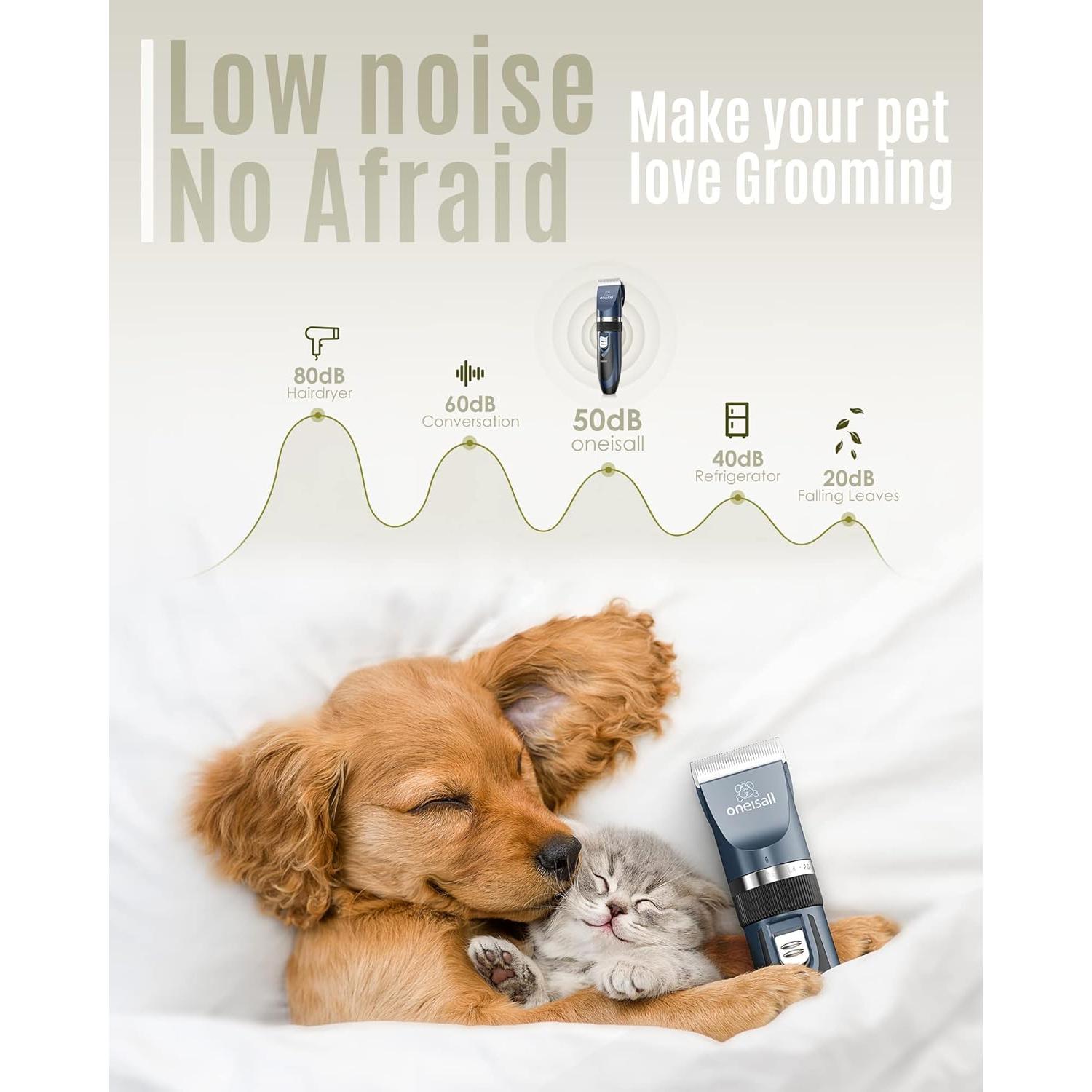 Cortadora de Pelo para Perros Oneisall Inalámbrica Silenciosa