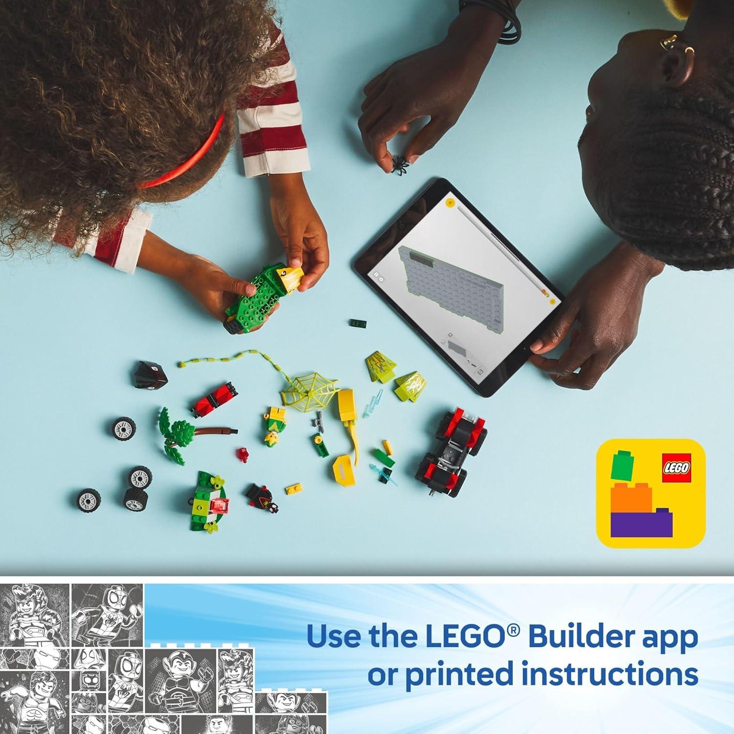 LEGO Marvel Spidey Persecución de Vehículos Spin y Electro - Juguete de Construcción 124 Piezas