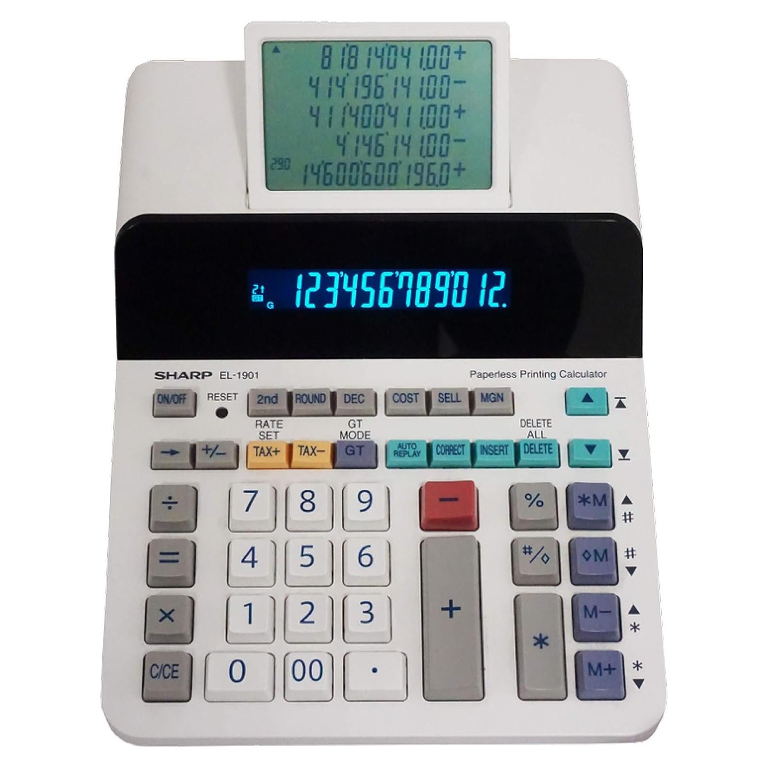 Calculadora sin papel Sharp EL-1901 LCD 12 dígitos