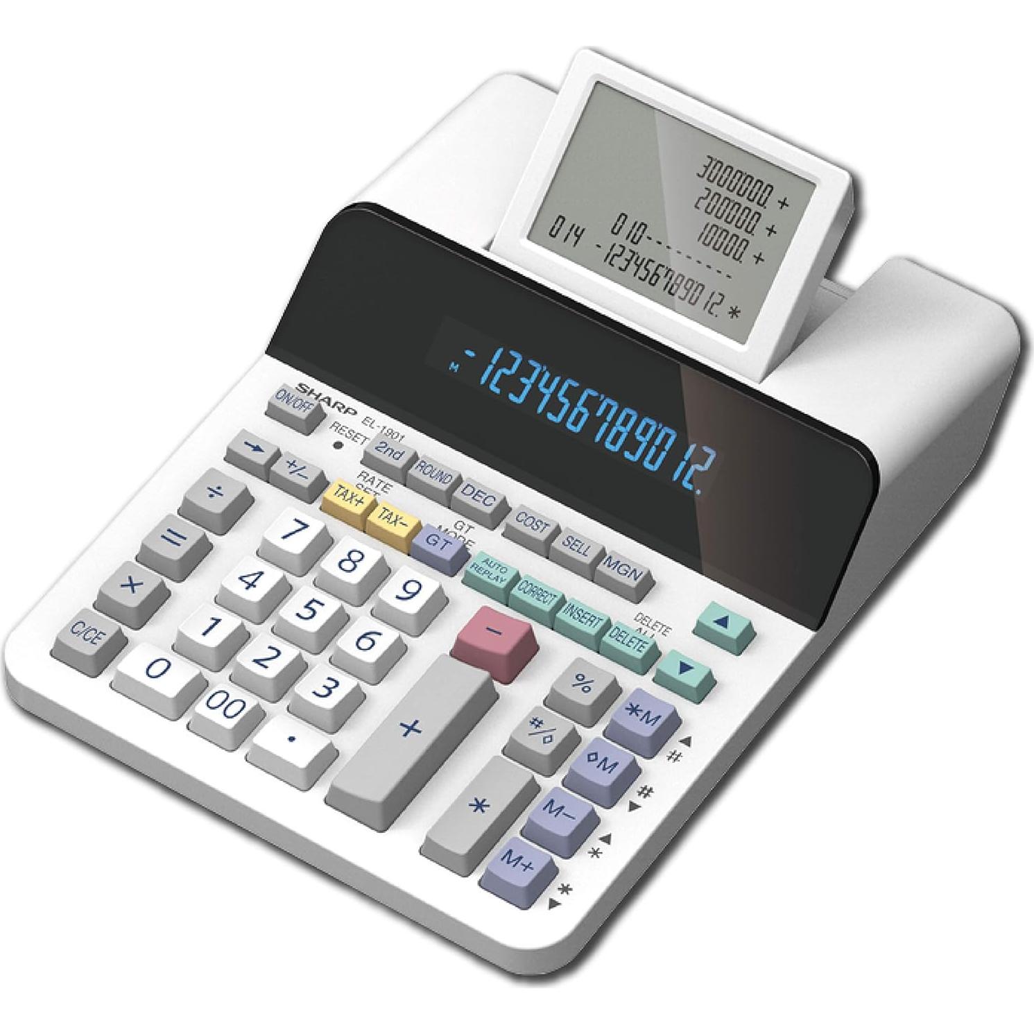 Calculadora sin papel Sharp EL-1901 LCD 12 dígitos