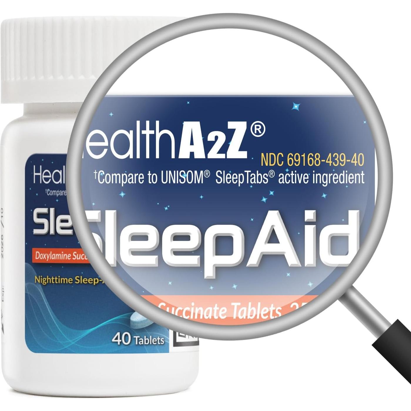 HealthA2Z Sleep Aid Doxilamina 25mg 40 Tabletas Sin Dependencia