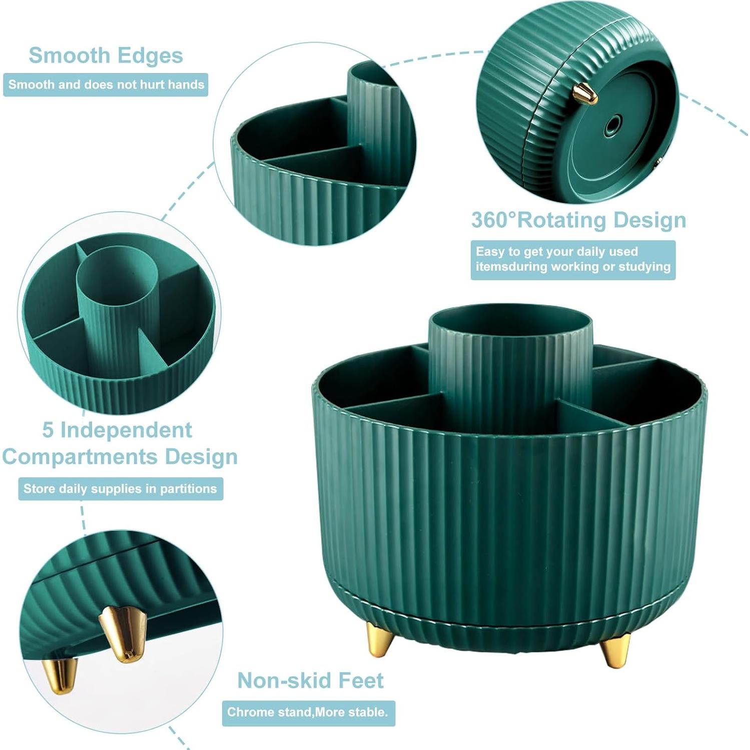 Soporte para lápices giratorio 360° Cayxenful 5 compartimentos