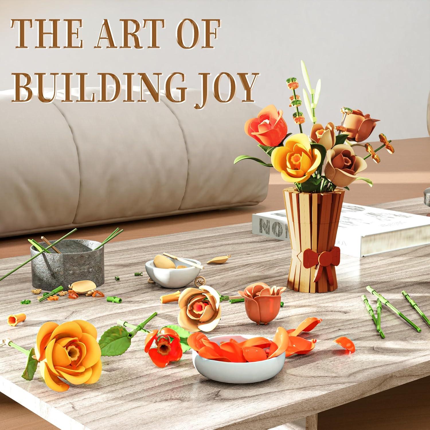 Juego de Flores con Jarrón Mavo Brix 27.99x36.35cm DIY