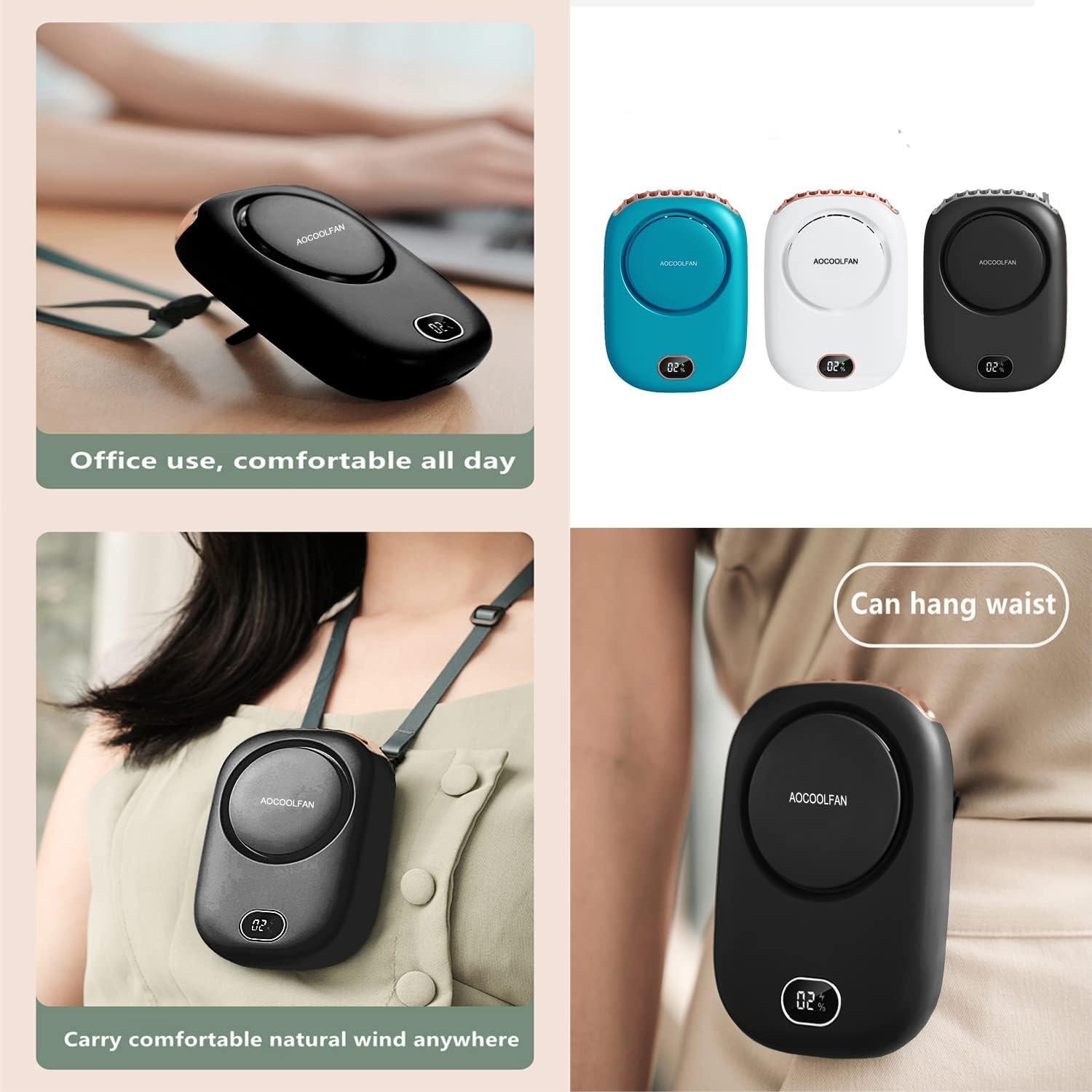 Ventilador de Cuello Portátil AOCOOLFAN DQ203 Recargable USB 3 Velocidades