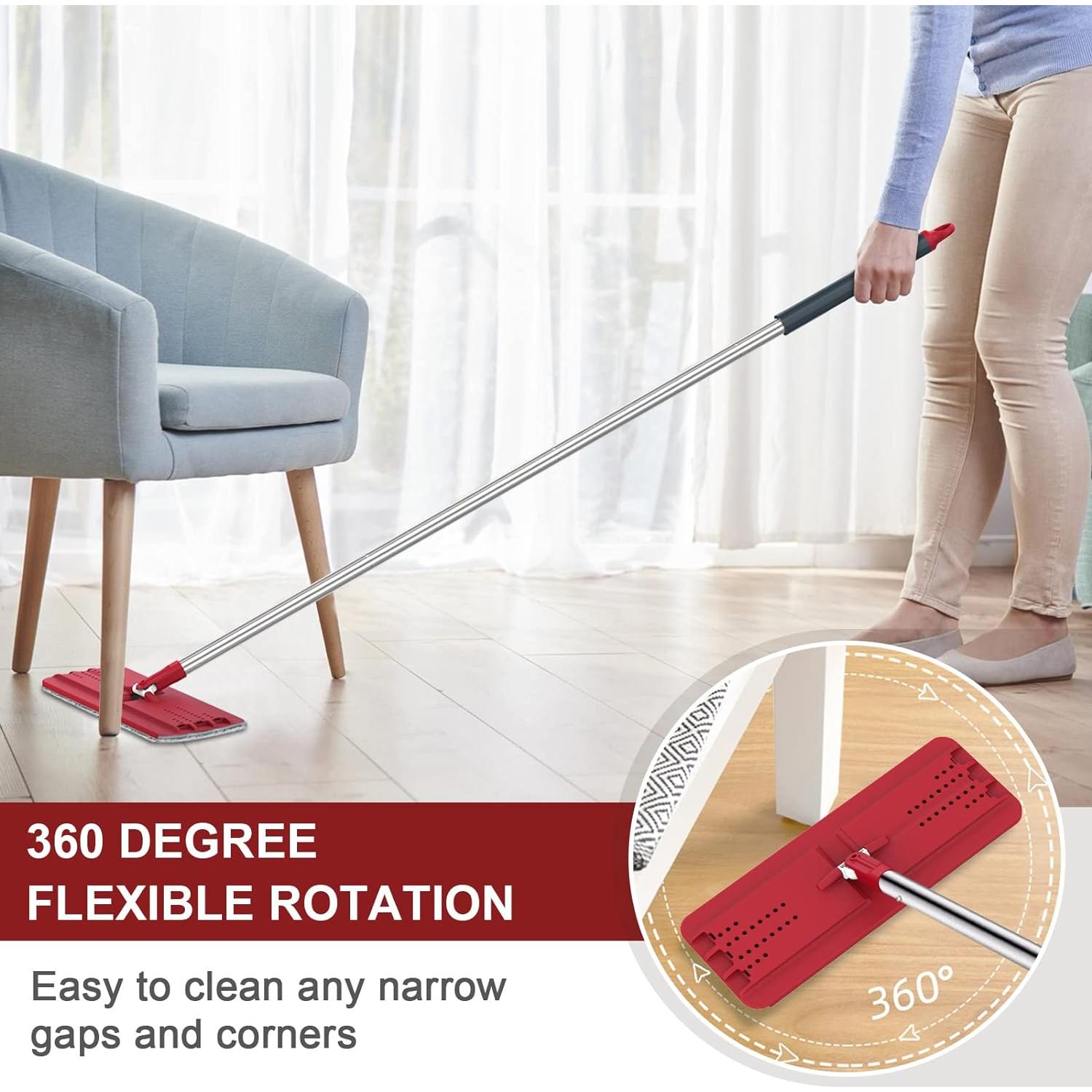 Juego de trapeador y cubo BOSHENG con 3 almohadillas lavables