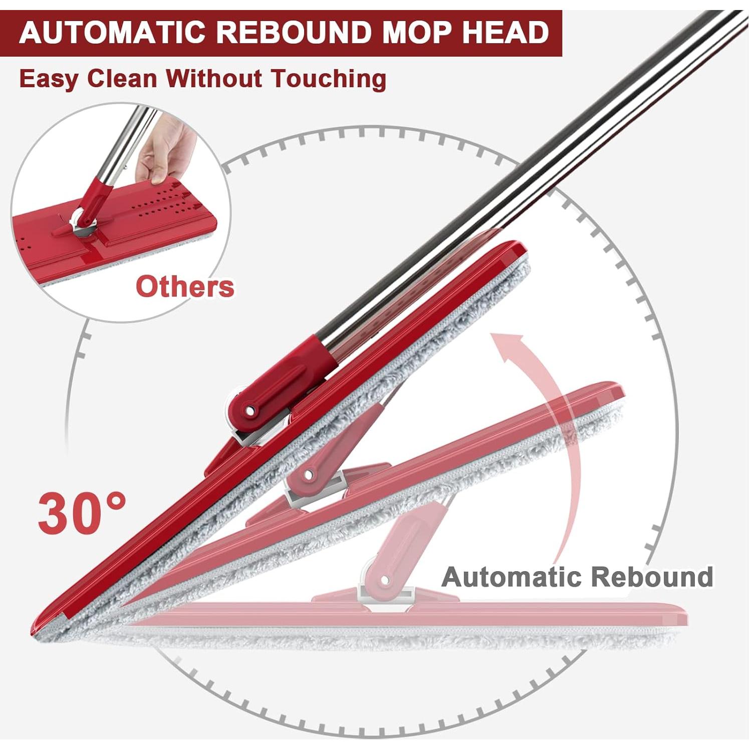 Juego de trapeador y cubo BOSHENG con 3 almohadillas lavables