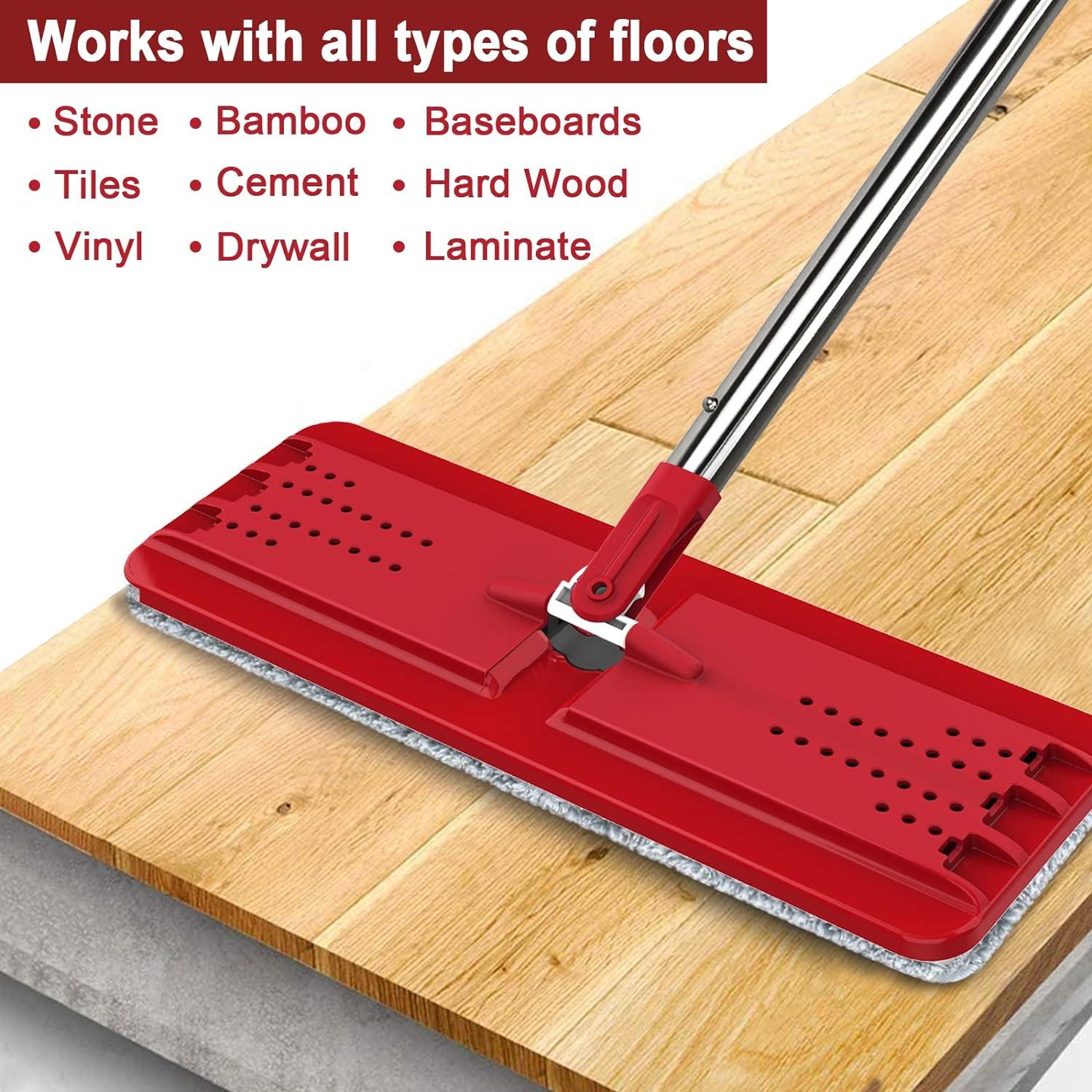 Juego de trapeador y cubo BOSHENG con 3 almohadillas lavables